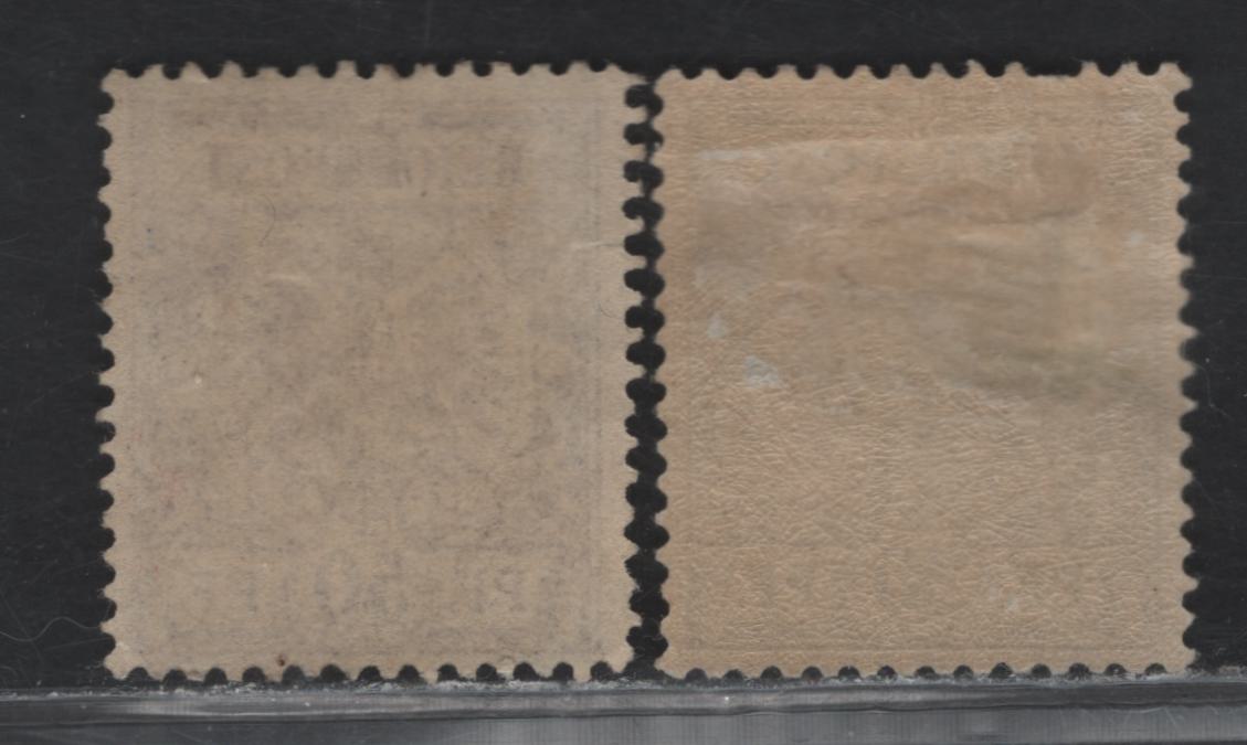 Lot 339 Germany SC#49, 51d 20pf - 50pf Ultramarine - Reddish Brown Eagle & Shield, 1889-1900 Eagle & Shield Keyplate Issue, 2 FOG & Unused Singles, The 50pf Has Nop Gum & Matches The Reddish Brown Swatch On The Michel Color Key