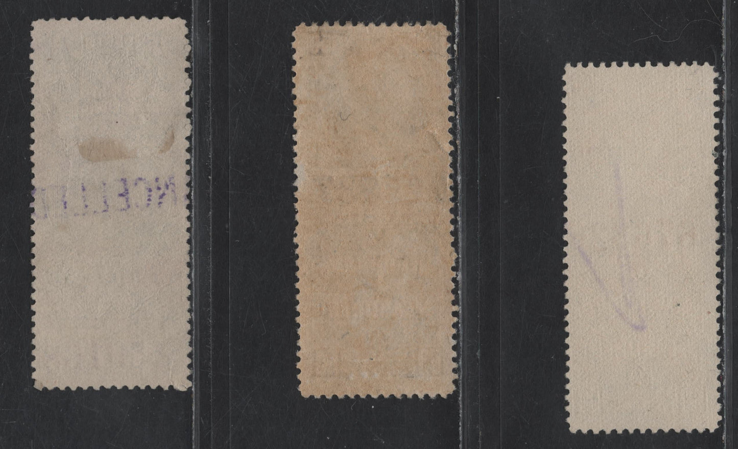 Lot 84 Canada Van Dam#FWM40, FWM39 50c - 75c Black Queen Victoria, 1897 Weights & Measures Issue, 3 Very Good/Fine/Very Fine Used Singles, Red Control Numbers, Two Shades of 50c, One With Small Tear