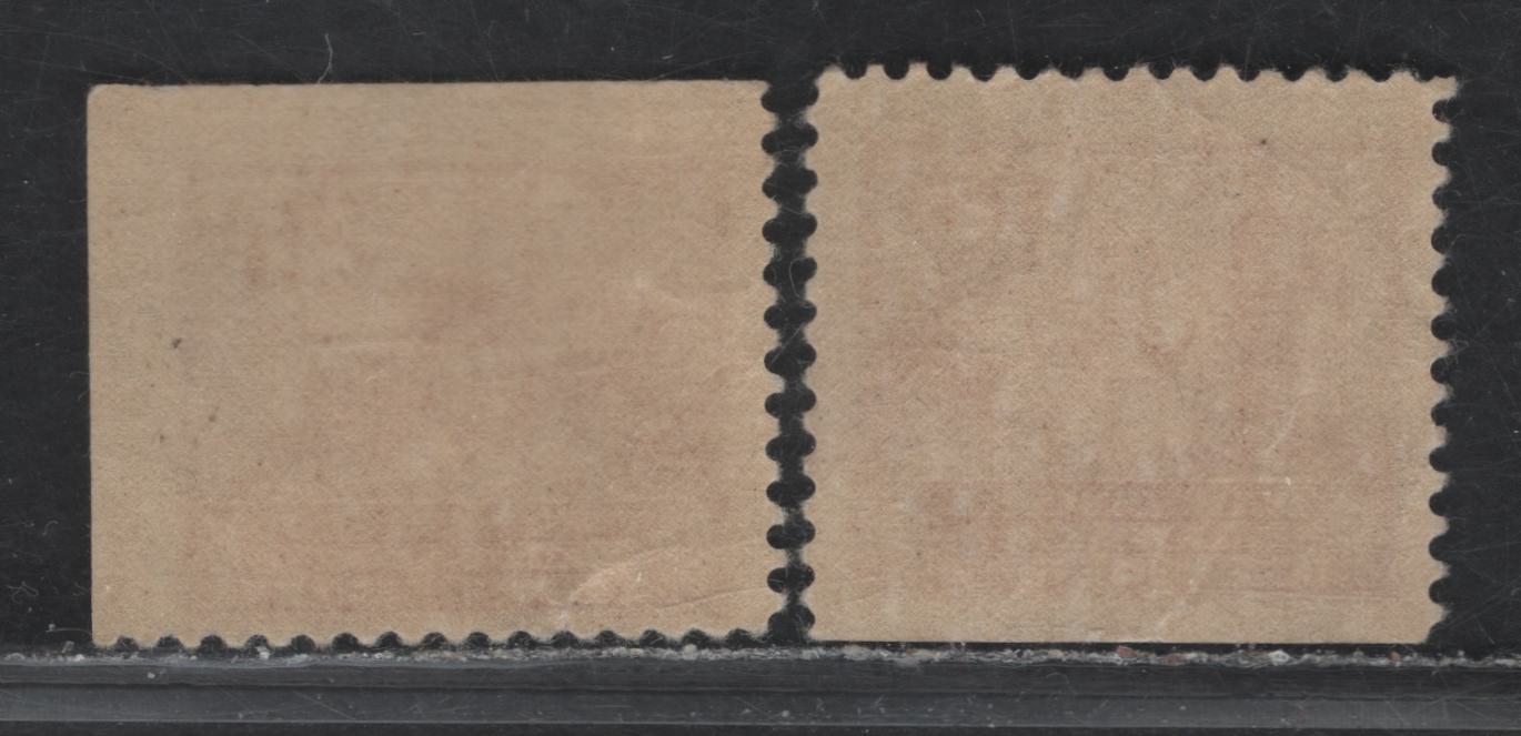 Lot 89 Canada Van Dam#FWS10, FWS13 25c Carmine Rose Tank & Soldier, 1940-1941 War Savings Issue, 2 FNH Singles, Light Bends