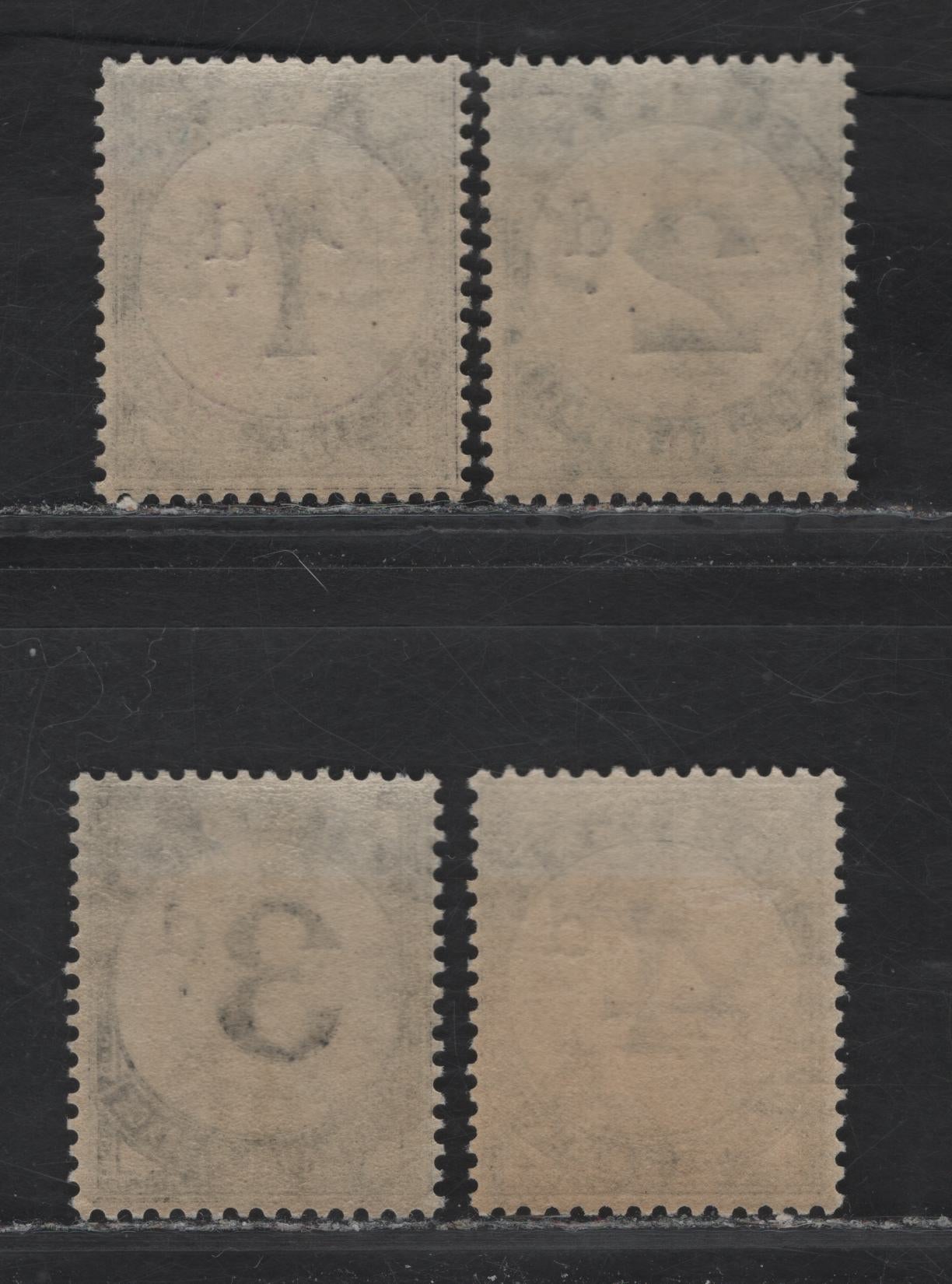 Lot 165 Trinidad & Tobago (C) SG#D18-D21 1d - 4d Black Numeral, 1923-1945 Postage Dues, 4 FOG Singles, Multiple Script CA Wmk, Minor Toning On Gum Side