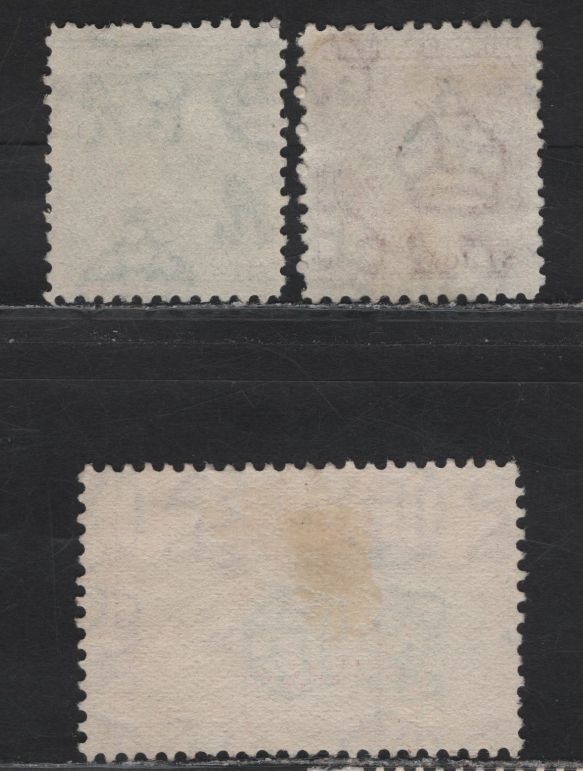 Lot 174 Trinidad & Tobago (C) SG#254-256 60c - $4.80 Myrtle Green & Carmine - Rose Carmine King George VI, 1938-1944 KGVI Pictorial Issue, 3 Fine Used Singles
