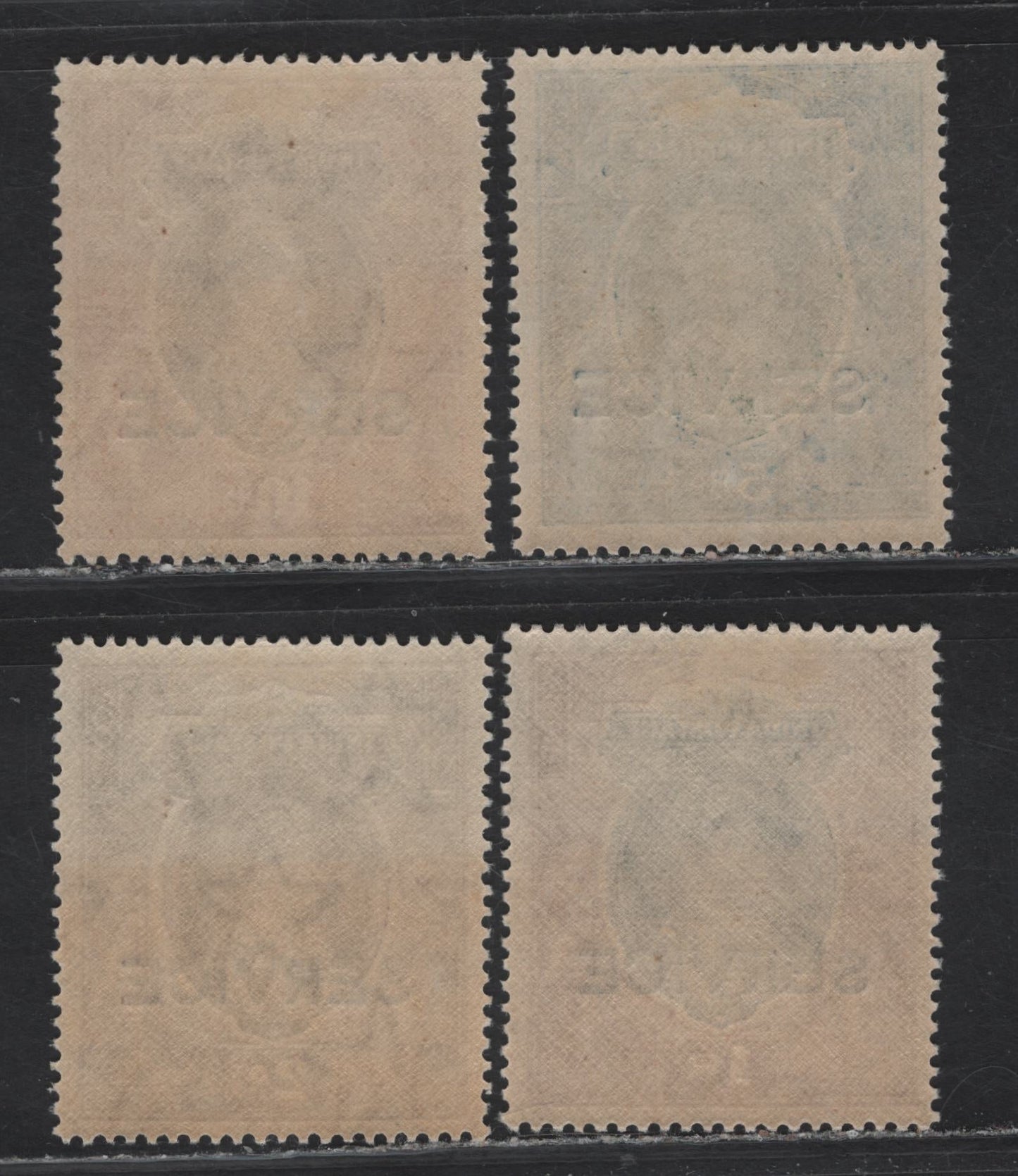 Lot 180 India (C) SG#O135-O138 1r - 10r Gray & Red Brown - Purple & Claret King George VI, 1937-1939 KGVI High Values Overprinted Issue, 4 VFOG Singles