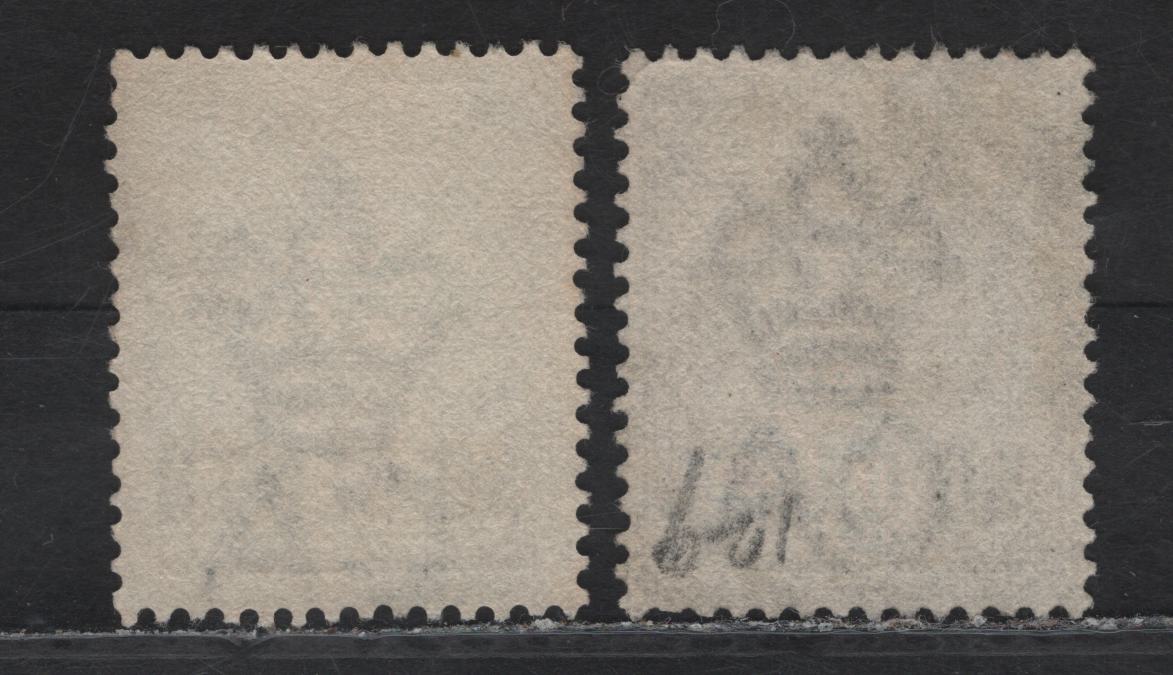 Lot 210 Ceylon (C) SG#191-192 30c on 36c - 56c on 96c Olive Green - Drab Queen Victoria, 1885 Surcharges, 2 Fine/Very Fine Used Singles Crown CA Wmk, ,