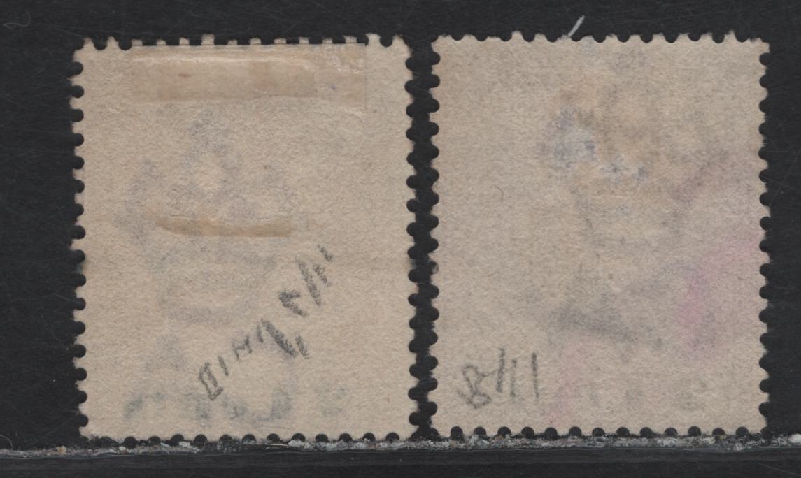 Lot 215 Ceylon (C) SG#210-211 2c on 4c Rosy Mauve - Rose Queen Victoria, 1880-1890 Surcharged Issue, 2 Fine Used Singles