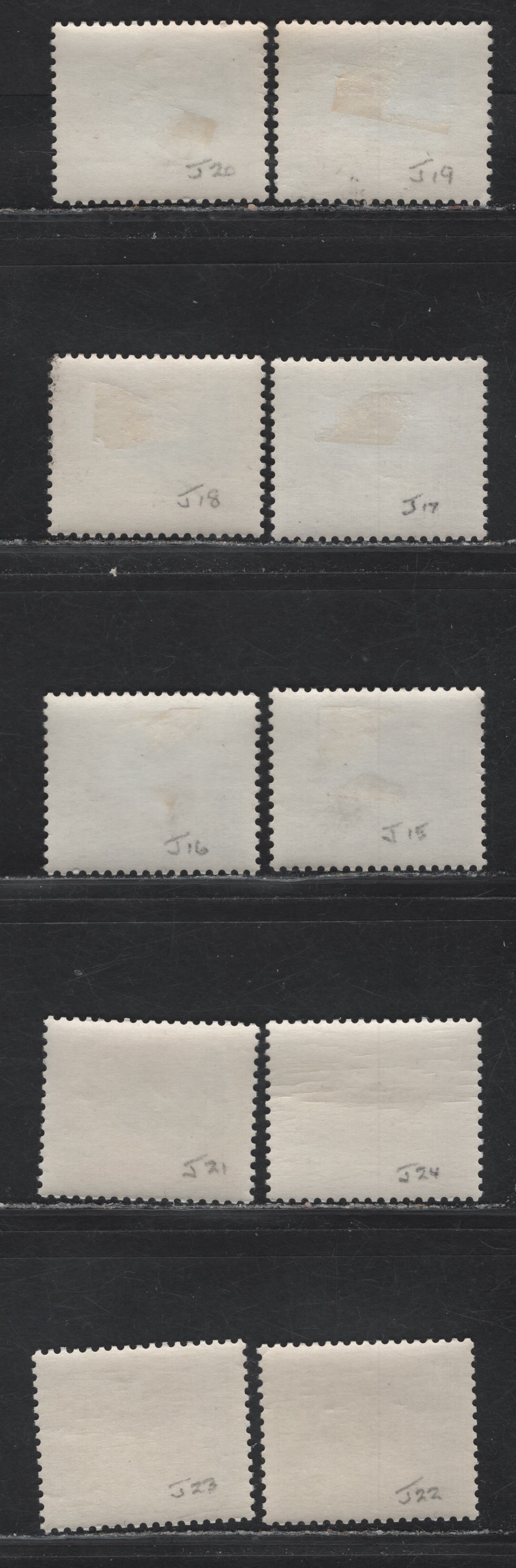 Lot 77 Viet Nam (C) SC#J15-J24 50vnd - 60vnd on 2vnd Multicolored Butterflies, 1968-1974 Postage Dues, 9 VFOG/NH Singles, Surcharges Are NH, Rest Are LH