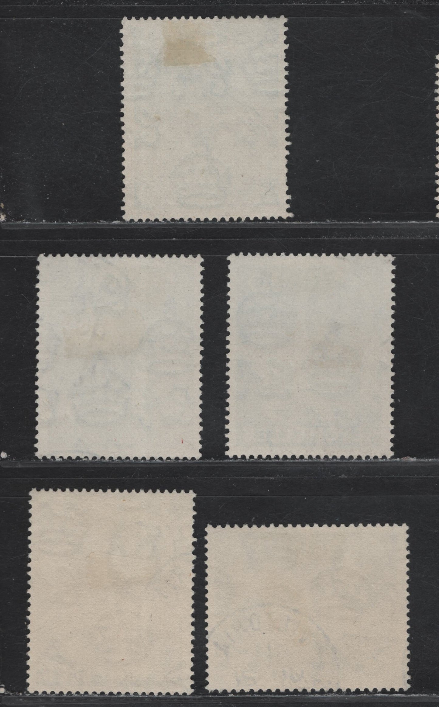 Lot 92 Seychelles (C) SG#138a, 142a, 146a, 145a 9c - 1r Gray Blue - Gray Black King George VI, 1938-1949 KGVI Photogravure Pictorial Issue, 5 Fine/Very Fine Used Singles, Chalky Paper