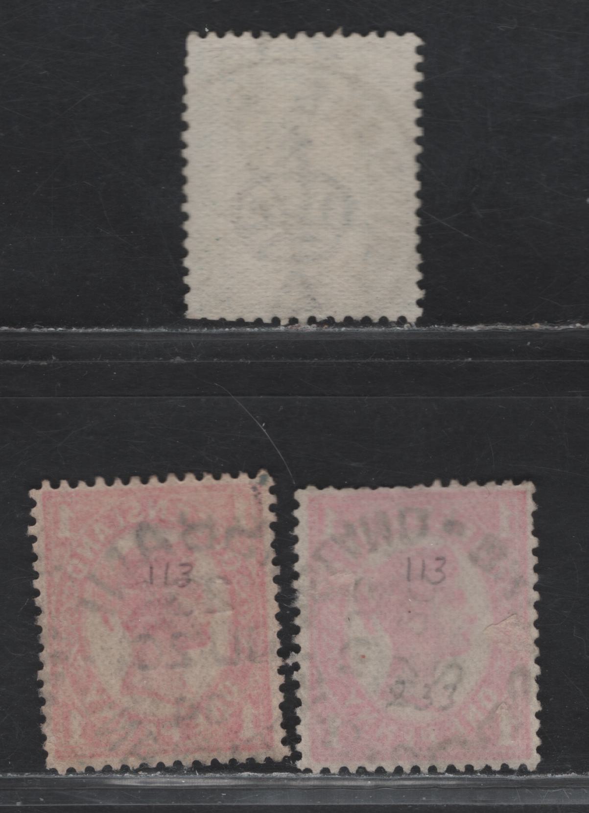 Lot 113 Australia - Queensland (C) SG#233, 286 1d - 1/2d Vermillion - DeepGreen Queen Victoria, 1897-1911 Queen Victoria Issues, 3 Very Fine Used Singles, Crown Over A (1/2d) & Sideways Crown Over Q Wmks, SON Brisbane & Gladstone Cancels