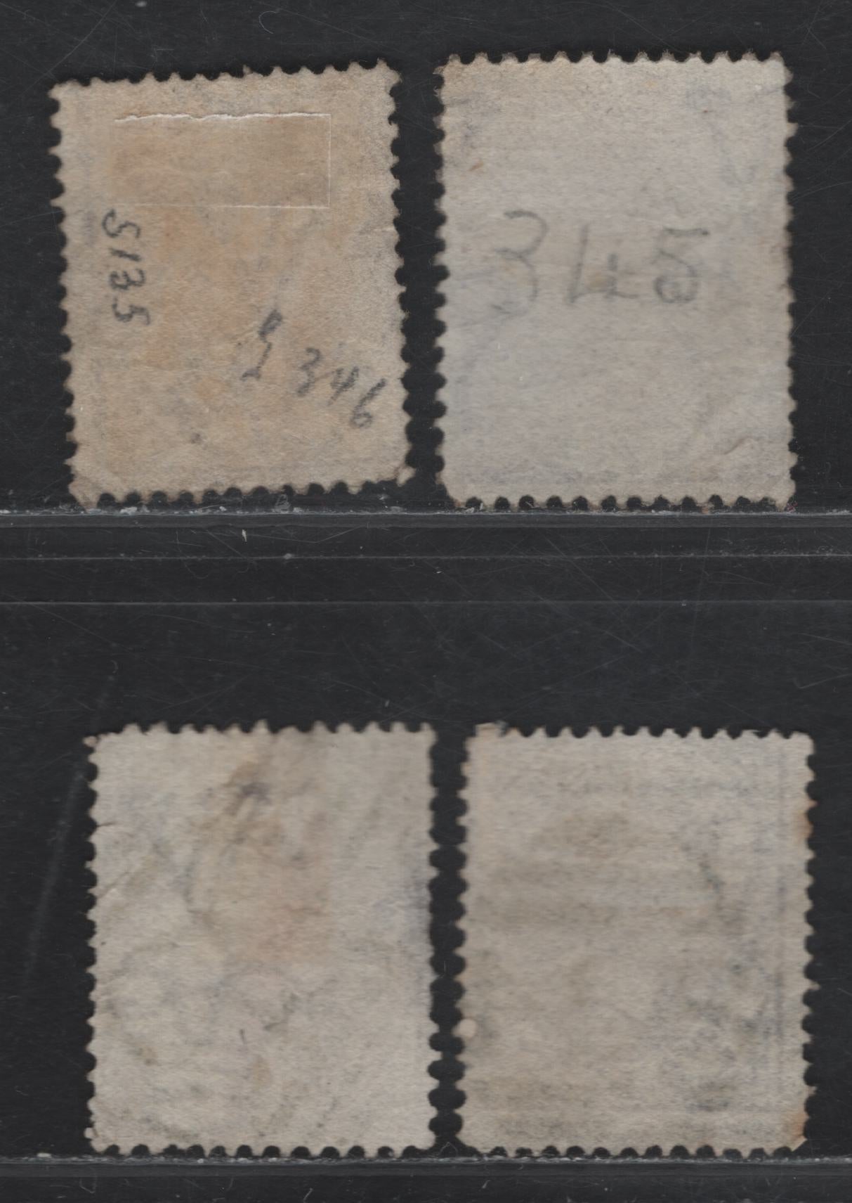 Lot 126 Australia - Victoria (C) SG#178d, 183b, 178a & 189, 1873-1880 Queen Victoria Issues, 4 Very Good/Fine/Very Fine Used Singles, Barred Numeral Cancels Including #824 (Fitzroy), 48 (Castlemaine), 83 (Gembrook South) & Rare #247 (Rosedale)