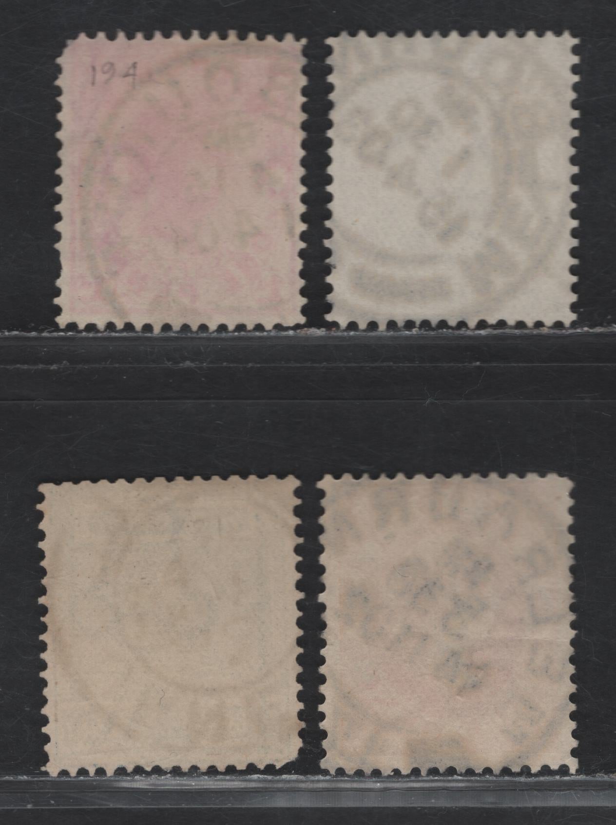 Lot 138 Australia - Victoria (C) SG#385c, 387b, 388a, 389a 1d - 3d Pale Rose Red - Chestnut Queen Victoria, 1901-1910 Queen Victoria Issue, 4 Fine/Very Fine Used Singles, 2 Circle Mebourne Cancles