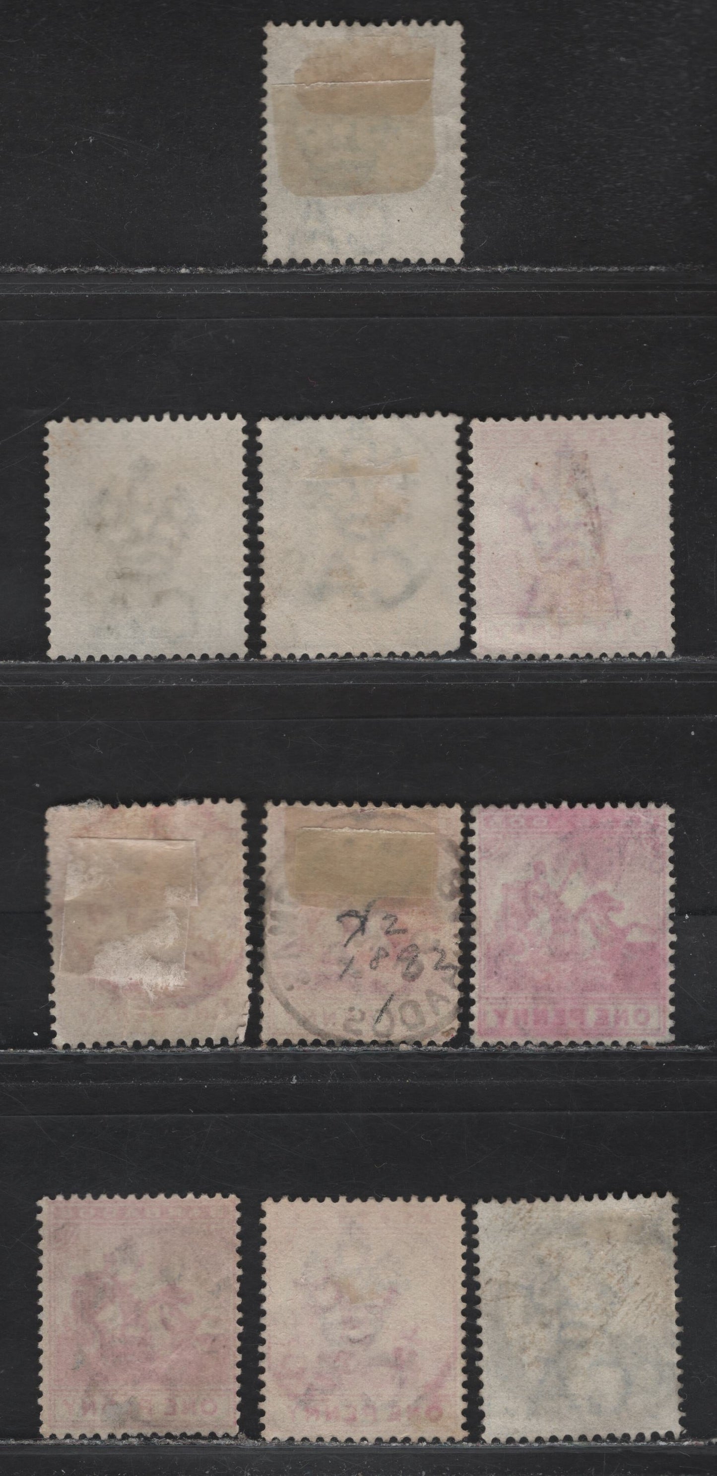 Lot 151 Barbados (C) SG#106-107, 109 , 1892-1903 Badge of the Colony Issue, 10 Fine/Very Fine Used Singles, Barbados & St Thomas CSD & Squared Circle Cancels