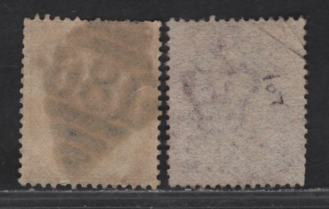 Lot 180 Great Britain (C) SG#43 & 198 1d - 1.5d Red - Green & Dull Purple Queen Victoria, 1864-1900 Line Engraved & Jubilee Issues, 2 Very Good Used Singles, Dublin Diamond Barred Numeral Cancels