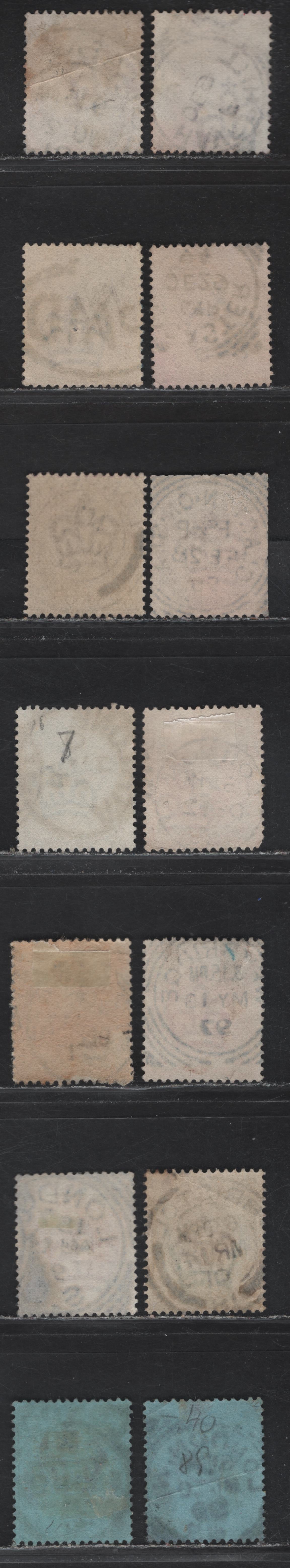 Lot 182 Great Britain (C) 1887 Jubilee Issues, 14 Fine/Very Fine Used Singles, Paid, CDS & Squared Circle Cancels, Includes Bristol, Clacton on Sea, Brockport, Weybridge, Athlone & Haverhill
