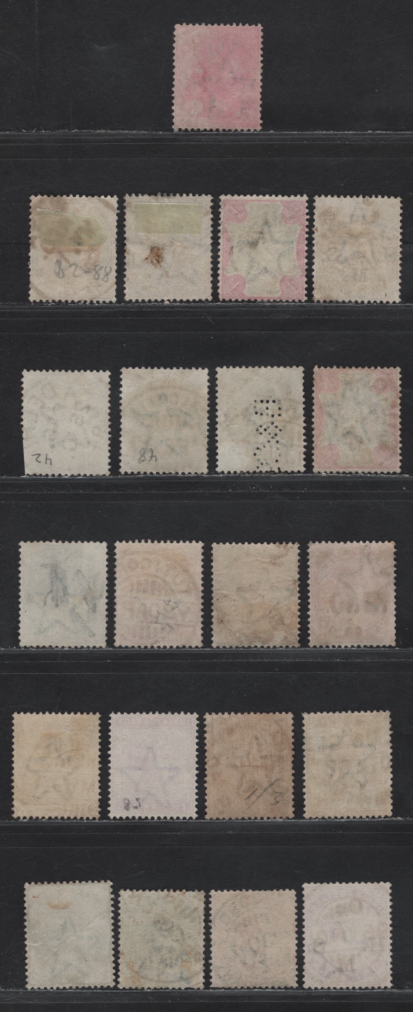 Lot 199 India (C) Selection Of Dated CDS Town Cancels On, 1865-1868,1882-1900 Queen Victoria Surface Printed Issues, 21 F&VF Used Singles Incl. Delhi, Hyderabad, Cawnpore, Gaya, Muree(1r), Tellicherry(1r), Poona, Anipur, Sialkot, Bhadean, Tuticorin