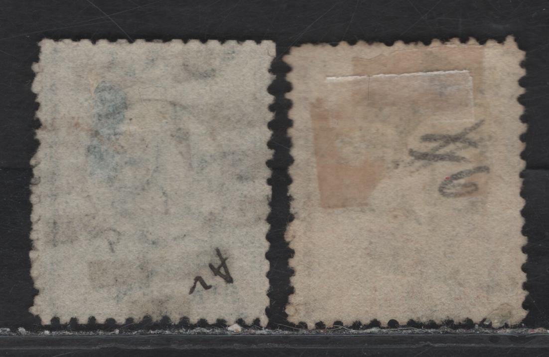 Lot 206 Lagos (C) L' Barred Obliterators For Lagos That Were Used Until Early 1876 On, 1874-1875 Queen Victorial Keyplate Issues, Wmk Crown CE, Perf 12 1/2, 2 Fine Used Singles Clear Strikes On 6d & 1/- With 16 1/2mm Value