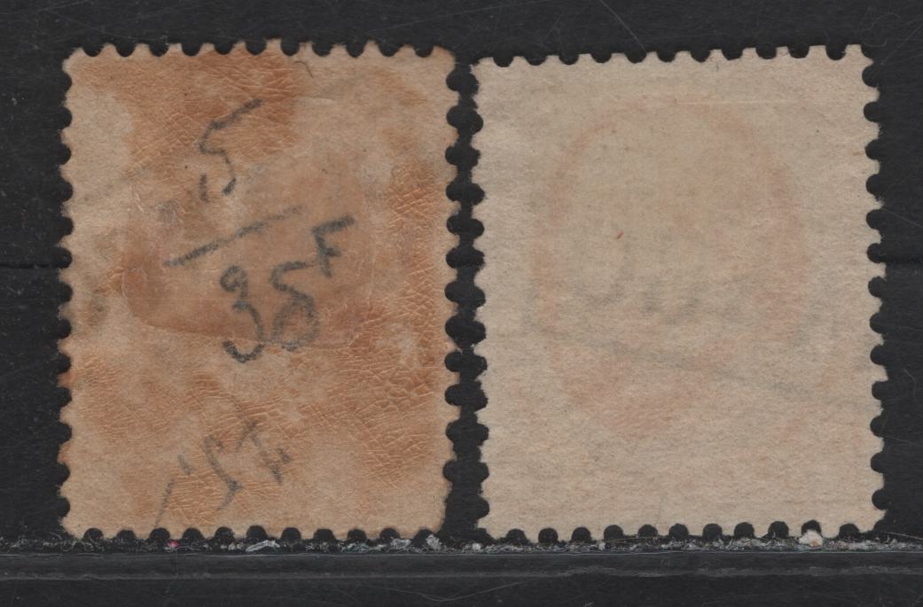 Lot 50 Netherlands SC#5-6 10c - 15c Lake - Orange King William III, 1864 King William III Issue, 2 Fine/Very Fine Used Singles