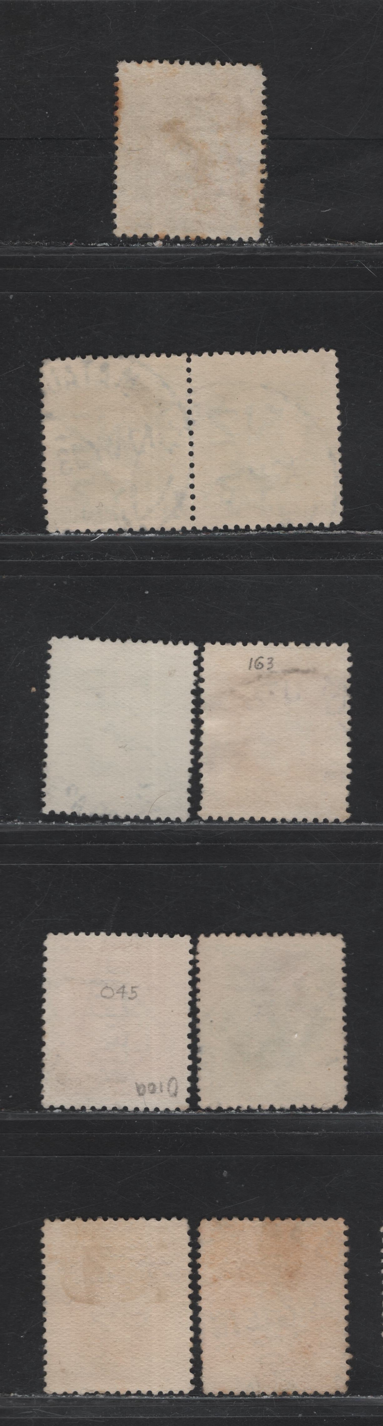 Lot 112 New Zealand (C) SG#O98, 446, 448 1/2d - 2d Yellow Green - Yellow King George V, 1925-1929 KGV Profile Heads Issue, 8 Fine/Very Fine Used Singles & Pair, SON Town Cancels, Cowan Paper