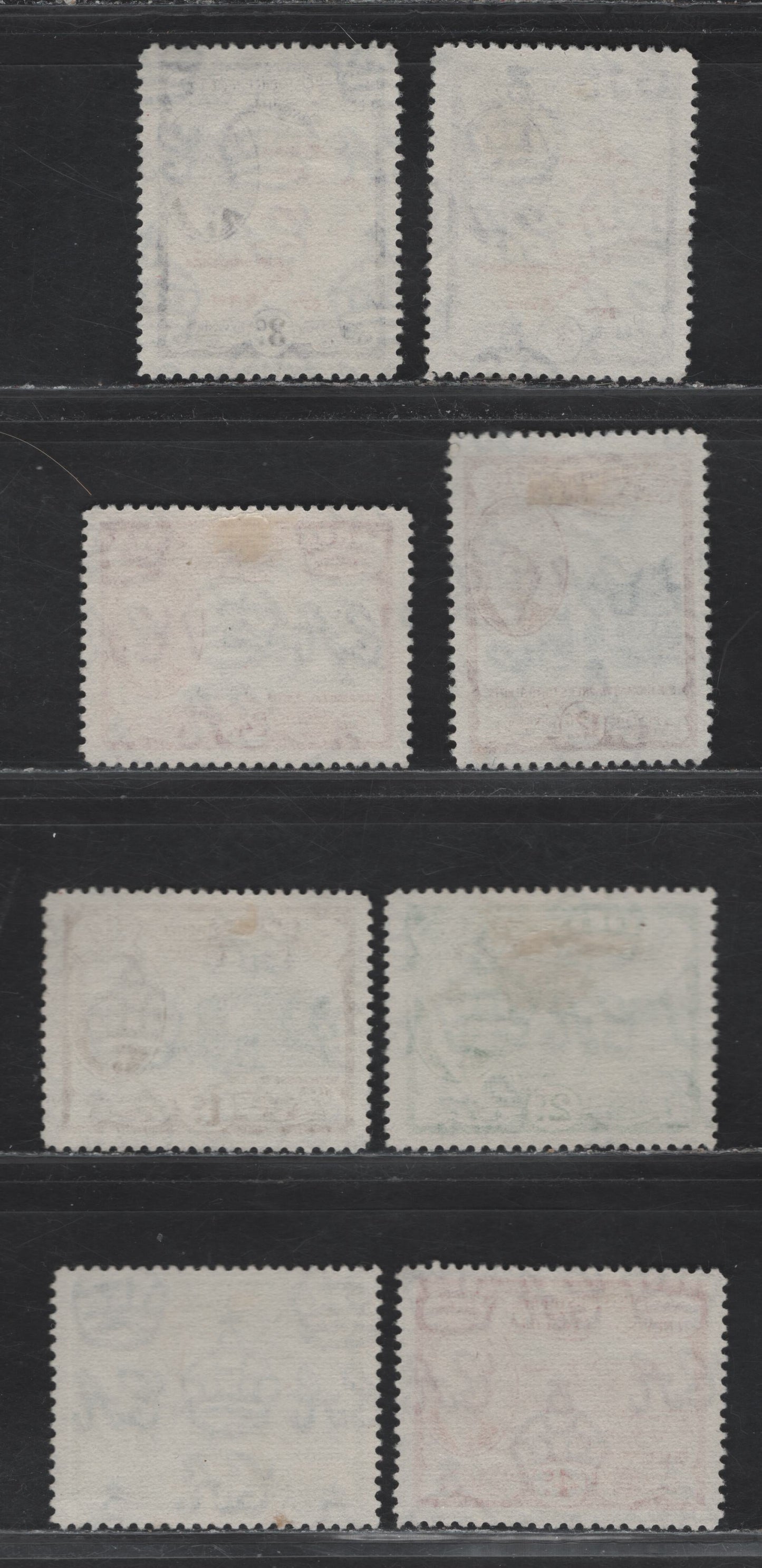 Lot 142 St Christopher, Nevis, Anguilla (C) SG#94-98, 100-101 1c - 24c Deep Green & Ochre - Black & Carmine Red, 1952 KGVI Definitive Issue, 8 Very Fine Used Singles, SON Basseterre CDS Cancels, Two Slightly Different Shades of 3c