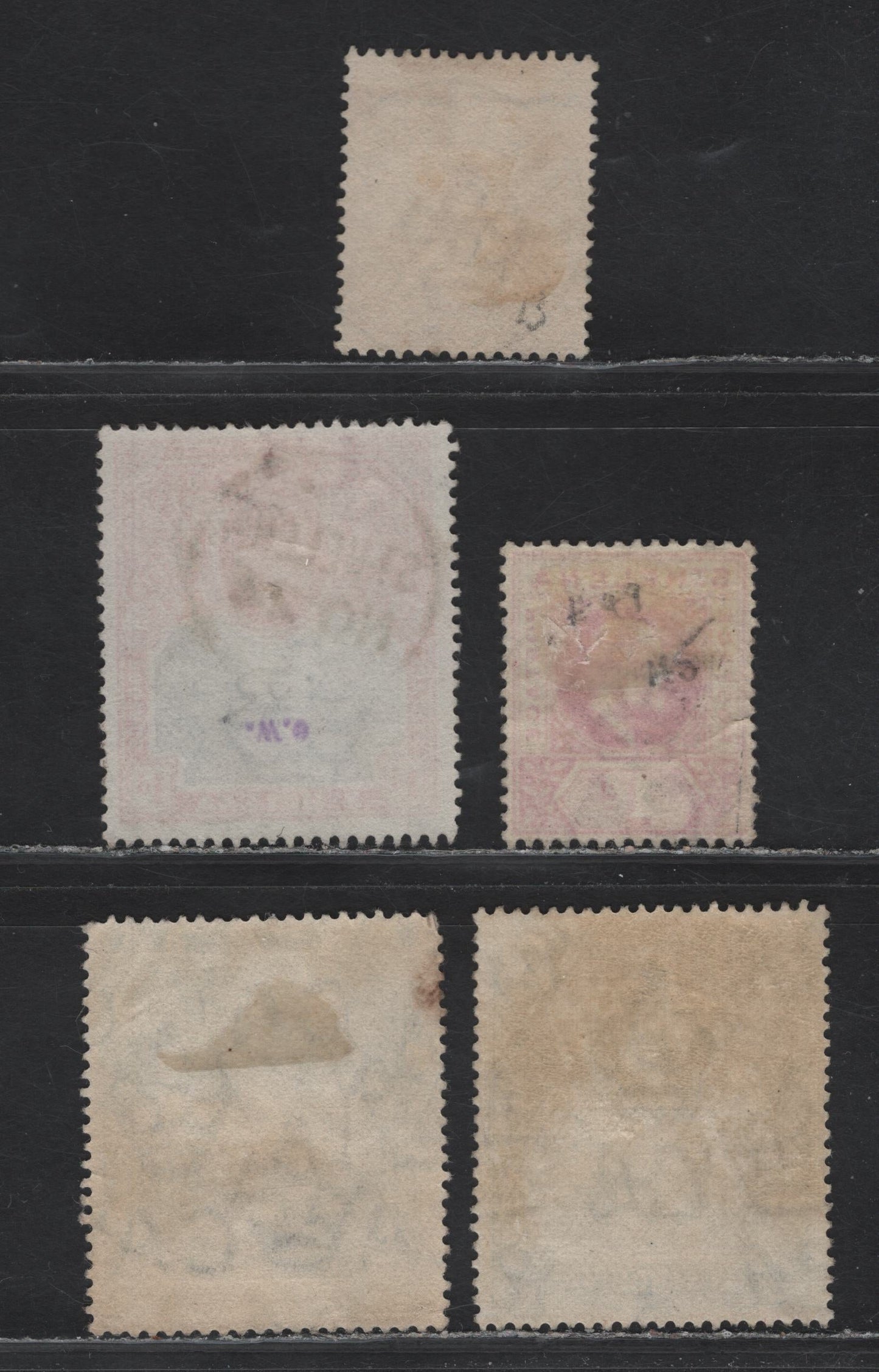 Lot 144 St. Helena (C) SG#49, 54, 56, 75, 100 2d Yellow - Gray & Slate Queen Victoria - King Geroge V, 1890-1937 Queen Victoria Imperium - KGV Colonial Badge Definitives, 5 Fine/Very Fine Used Singles, SON St. Helena (C) Cancels