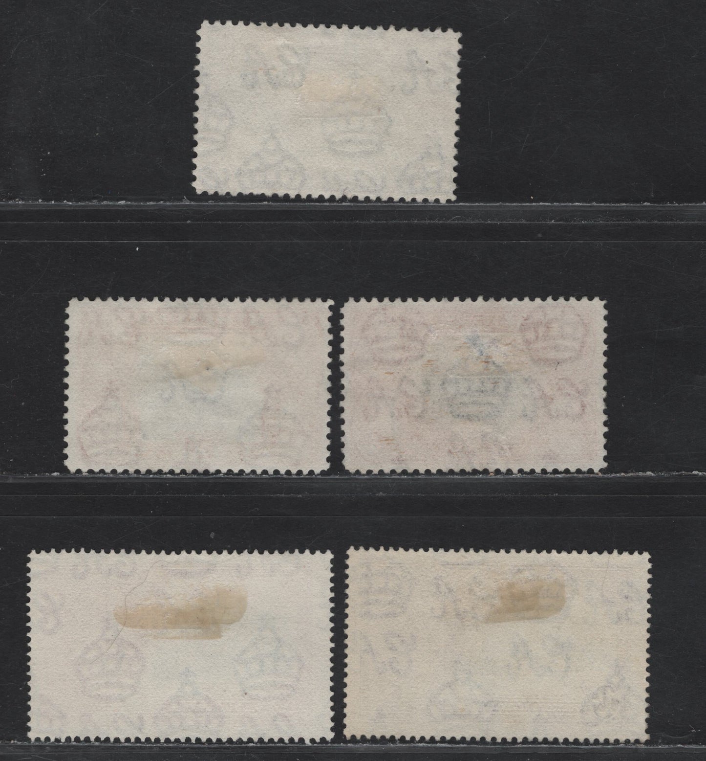 Lot 145 St. Helena (C) SG#114, 116-117, 124, 127 1/2d - 1/- Black & Puuple - Slate & Purple , 1934 Centenary - Silver Jubilee Issues, 5 Very Fine Used Singles, SON St. Helena (C) CDS Cancels