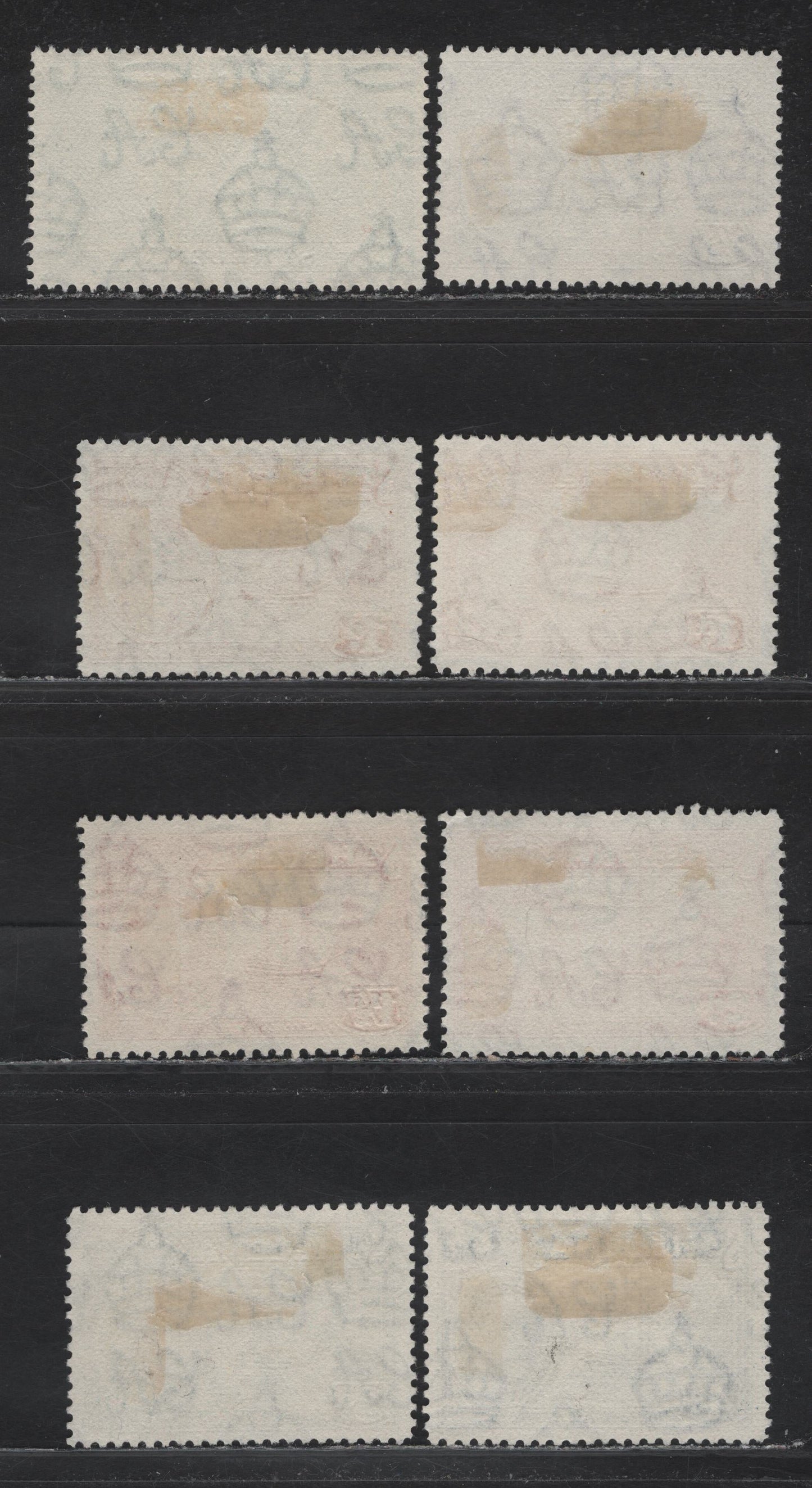 Lot 146 St. Helena (C) SG#128, 131, 132a, 134, 133, 135a, 135b 1d - 4d Myrtle Green - Ultramarine , 1937-1944 Coronation - KGVI Badge of the Colony Issues, 8 Fine/Very Fine Used Singles, SON St. Helena (C) CDS Cancels