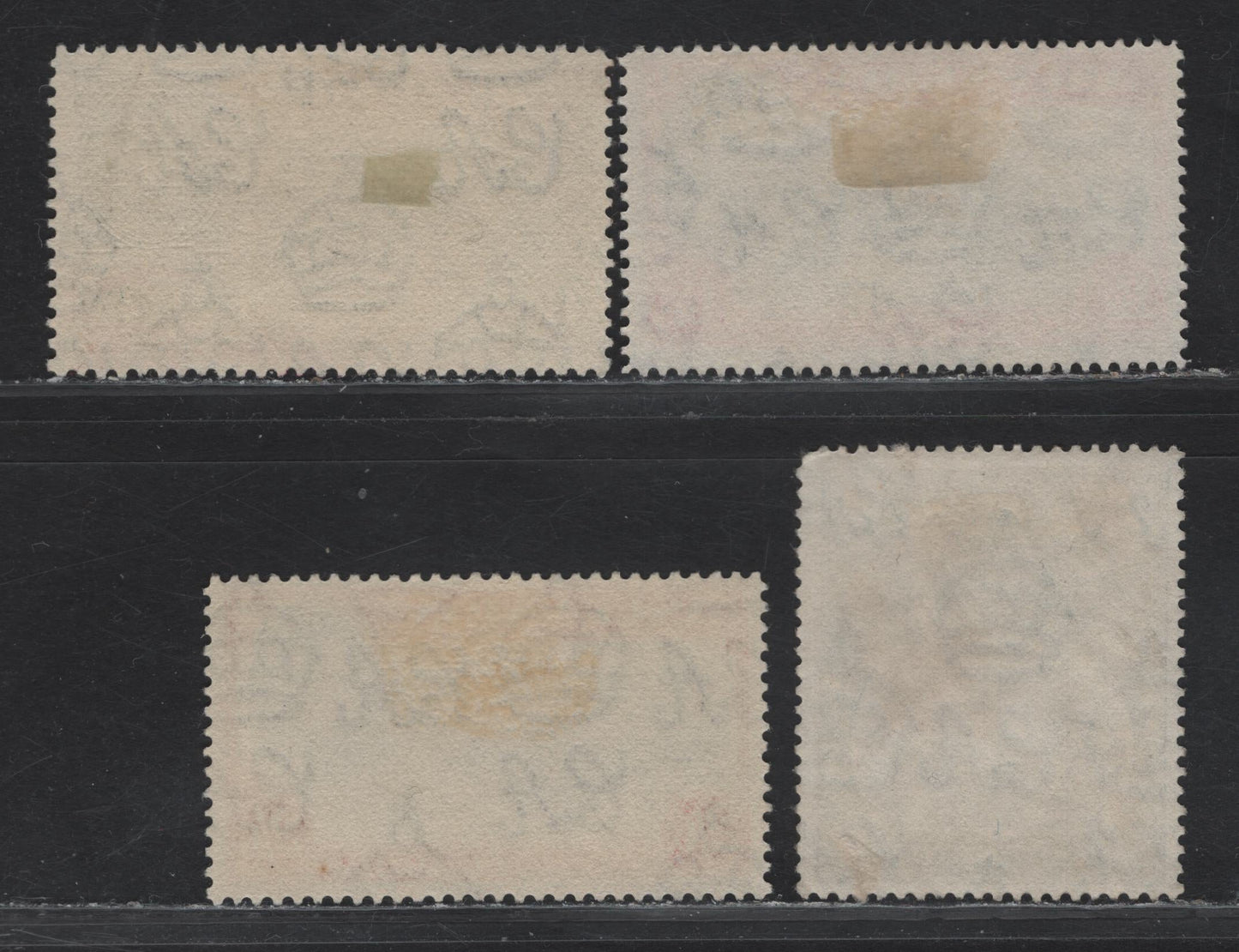 Lot 2 Ascension SG#13, 40d, 43, 45 2d - 2/- Gray Black & Gray - Black & Deep Carmine Badge of the Colony - King George VI, 1924-1953 Badge of the Colony - King George VI Pictorial Issues, 4 Fine Used Singles, SON Ascension CDS Cancels