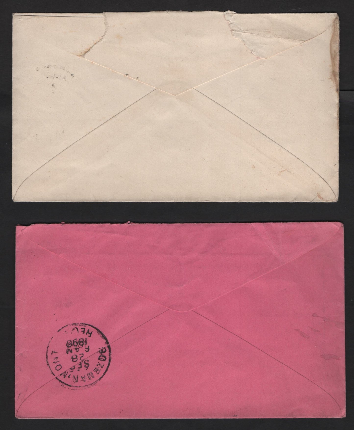 Lot 234 Canada 35, 41 1c, 3c Yellow & Vermilion Queen Victoria, 1870-1897 Small Queen Issue, 2 F-VF Covers One With Illustrated Corner Card, US Rate & Drop Cover For Fenelon Falls, ON