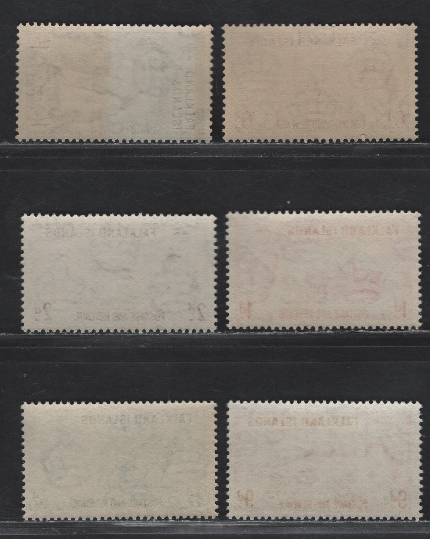 Lot 248 Falkland Islands (C) SG#187-192 1/2d Green - 1/- Black, 1955-1957 Pictorial Definitives, 6 F&VF NH Singles
