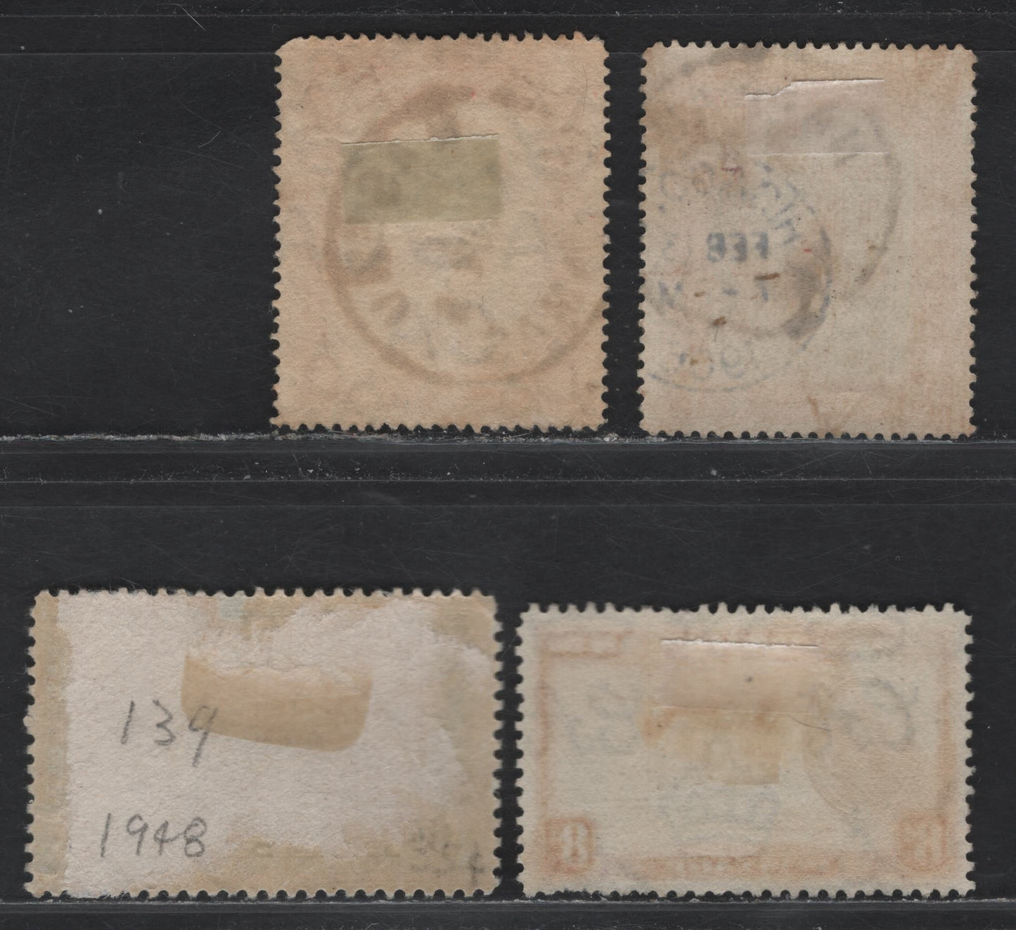Lot 28 Bahamas (C) SG#58, 75, 145, 185 1d - 6d Black & Red - Emerald Queens Staircase - Elutheran, 1901-1948 Queens Staircase - Elutheran Issues, 4 Fine/Very Fine Used Singles, SON Nassau Cancels