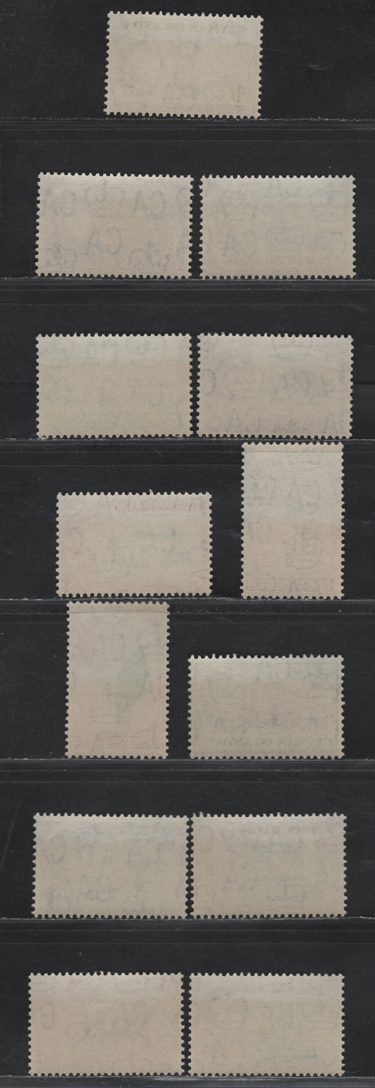 Lot 282 Cayman Islands (C) SG#165-177 1/4d Emerald & Red - 5/- Plum & Deep Green, 1962-1964 Pictorial Definitives, 13 F&VF NH Singles