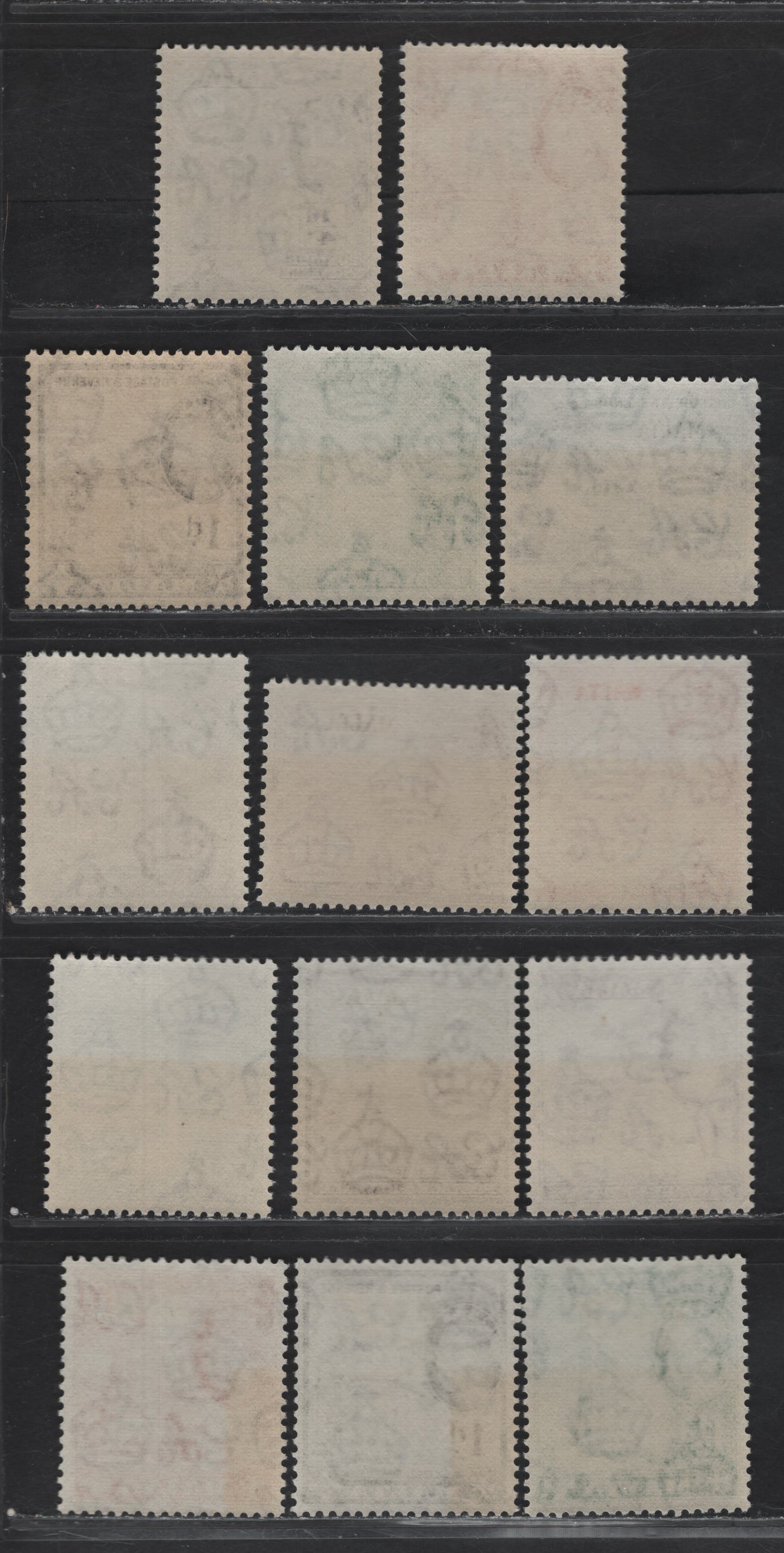 Lot 321 Malta (C) SG#266-276 1/4d Violet - 1/- Deep Reddish Violet, 1956-1958 Pictorial Definitives , 14 VF NH & OG Singles