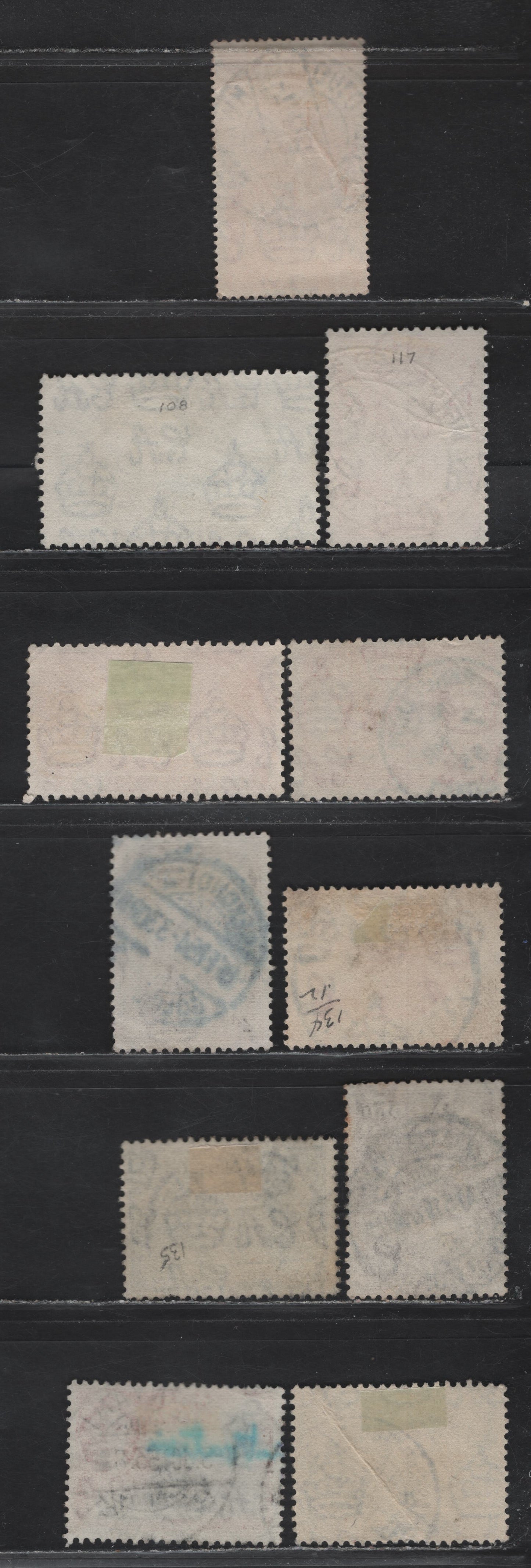 Lot 52 Gold Coast (C) SG#113, 117, 122a, 137-140, 143 1d - 1/- Ultramarine & Gray Black - Black & Vermillion Silver Jubilee - King George VI, 1935-1952 Silver Jubilee - KGVI Pictorial Definitives, 11 Fine/Very Fine Used Singles, SON CDS Cancels