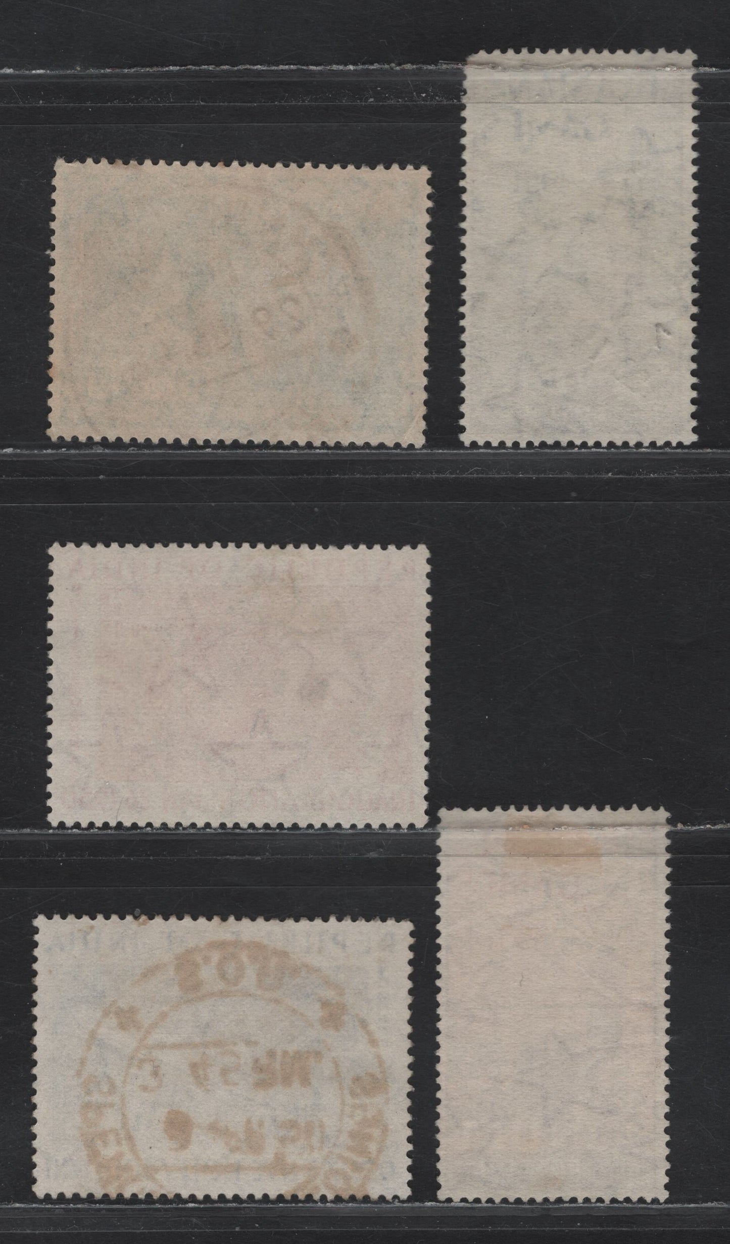 Lot 61 India (C) SG#278, 329-330, 335-336 9p - 12a Yellow Green - Chocolate & Light Blue Victory - Asian Games, 1946-1951 Victory - Asian Games Issues, 5 Very Fine Used Singles, SON Cancels