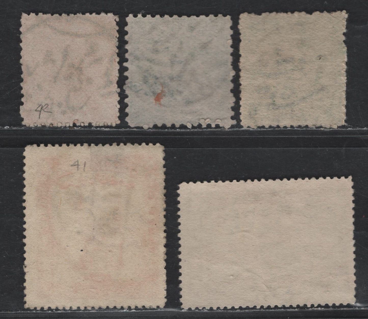 Lot 63 India - Hyderabad (C) SG#13b, O22g, 35, 43-44 1/2a - 2a Orange - Violet Post Stamp - Pictorial, 1871-1931 Post Stamp - Pictorial Issues, 5 Very Fine Used Singles, SON Cancels, You Almost Never See SON Cancels On These Issues