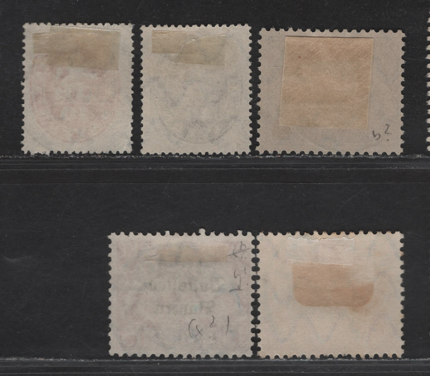 Lot 154 Germany - Bavaria SC# 15pf - 40pf Red - Bistre Coat of Arms, 1918-1920 Plebiscite Overprints on Officials & Arms Officials, 5 Fine & VF Singles All With SON CDS Town Cancels