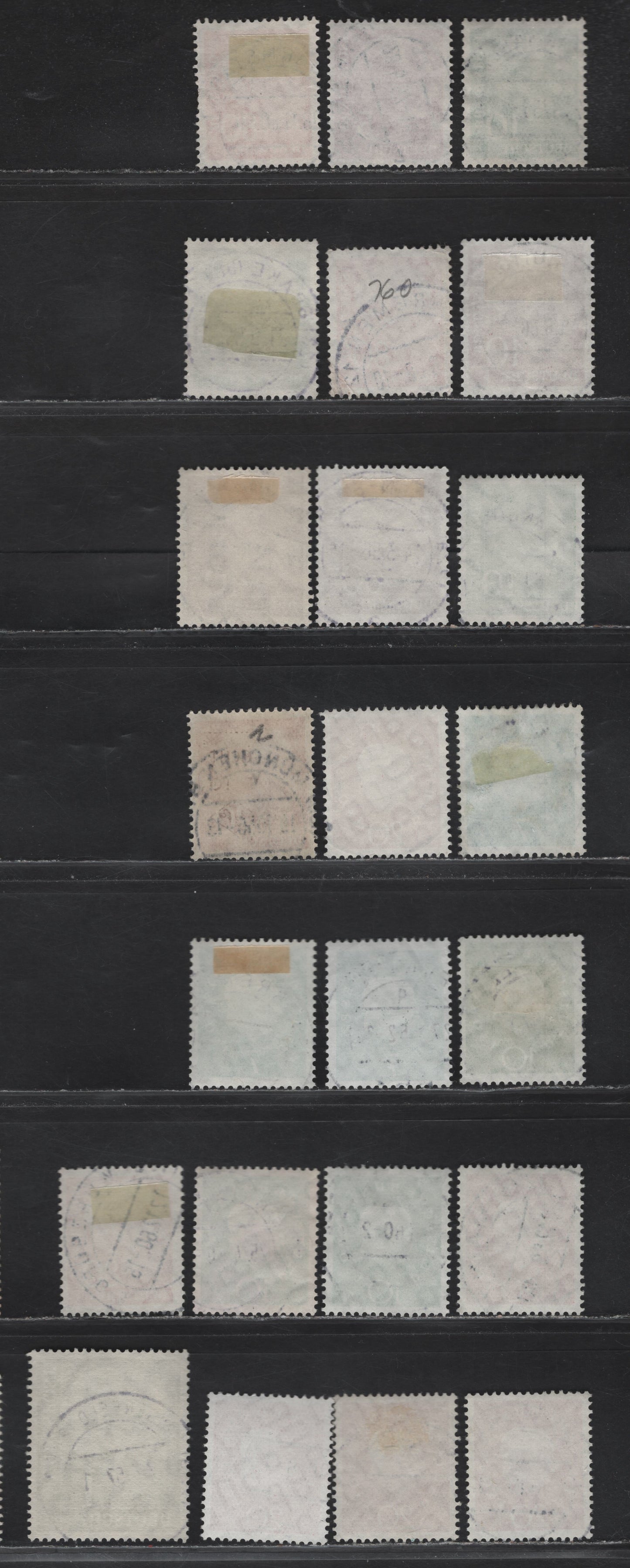 Lot 169 Germany SC#704/719, 760, 793-795 5pf-1DM Rose Lilac - Olive Theodor Heuss, 1954-1960 Heuss Definitives, 23 VF Singles All With SON CDS Town Cancels