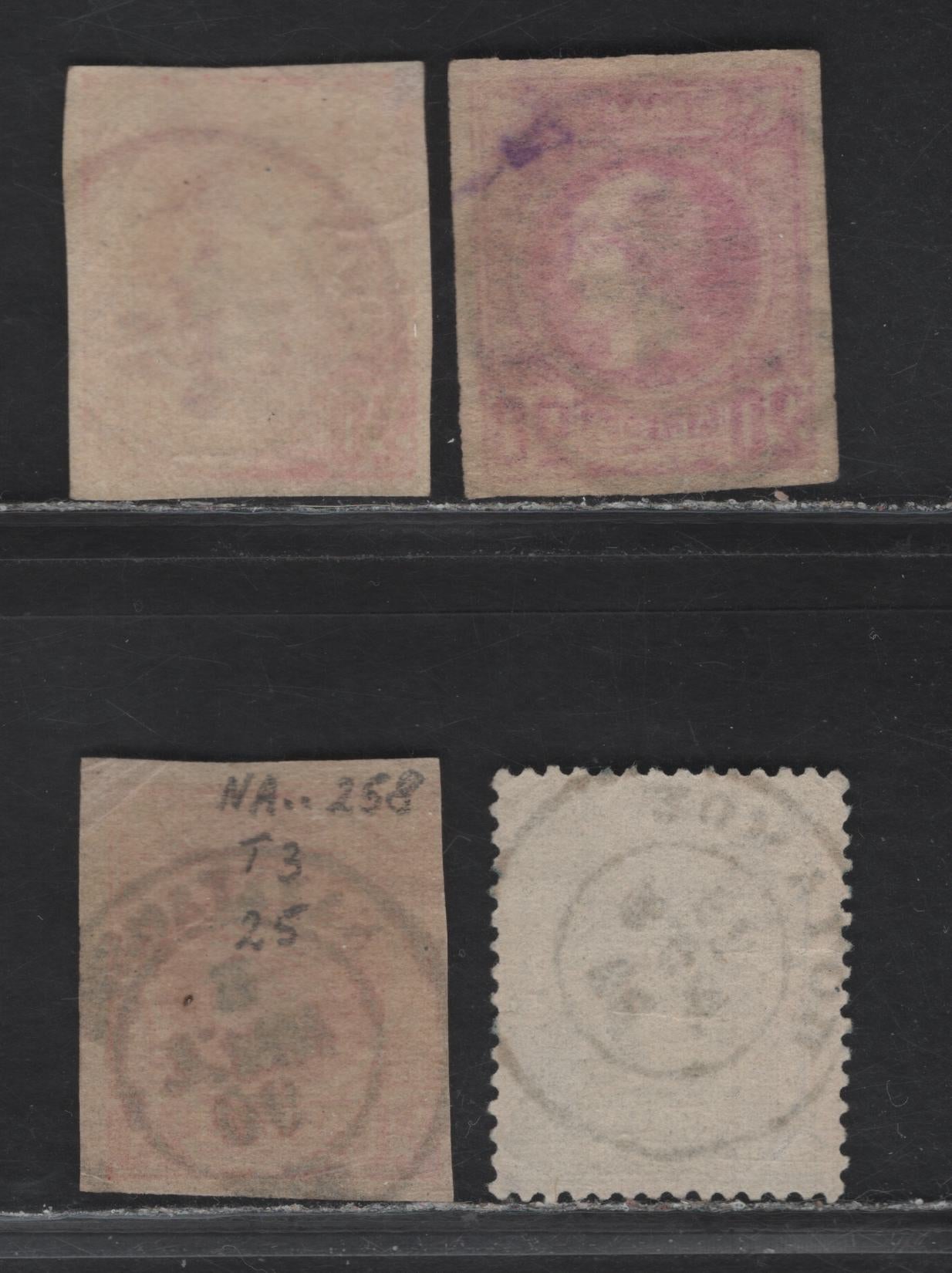 Lot 191 Greece SC#94, 120 10l, 20l Carmine & Slate Grey Hermes & Boxers, 1889-1896 Small Hermes Heads & Olympic Issue, 4 VG, Fine & VF Singles Athens Print With SON Town Cancels, Diagonal Corner Crease On One Fine Margined 20L