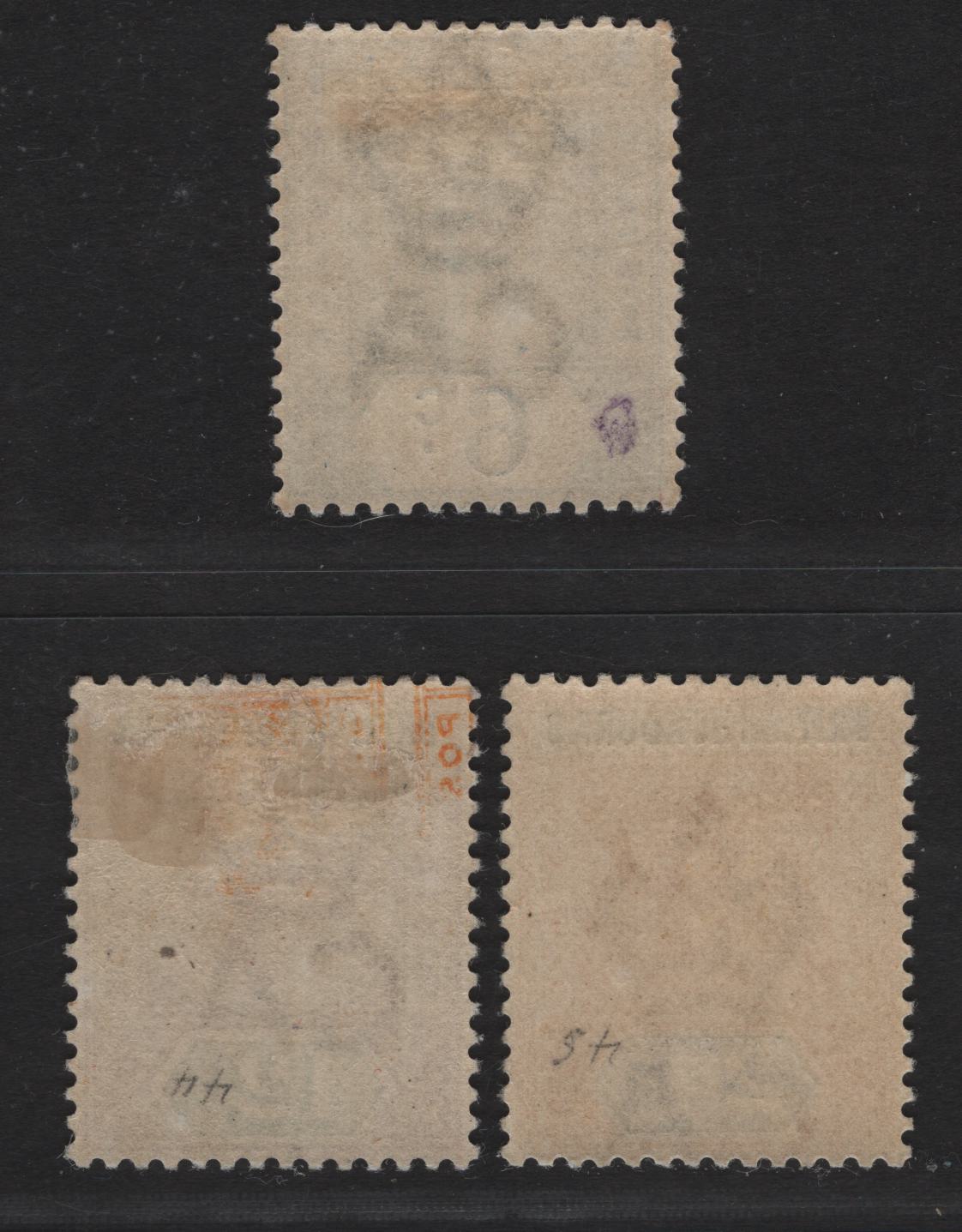 Lot 223 British Honduras SG#56, 59-60 6c - 24c Ultramarine - Yellow & Blue Queen Victoria, 1891-1901 Queen Victoria Imperium Keyplates Issue, 3 VFOG Singles