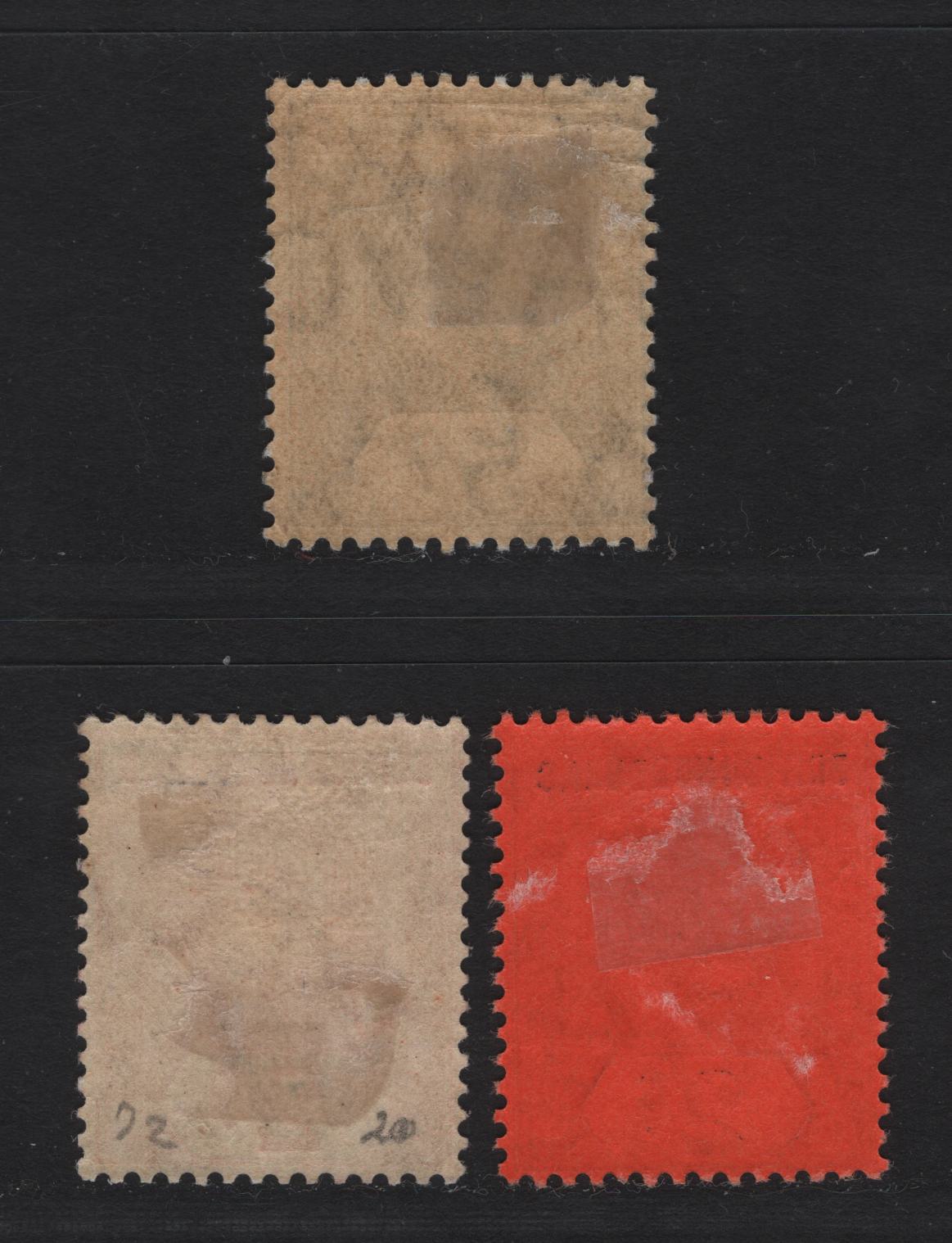 Lot 229 British Honduras SG#85, 96-97 2c - 5c Purple & Black onRed - Ultramarine King Edward VII, 1904-1908 King Edward VII Imperium Keyplate Issue, 3 F/VFOG Singles, Crown CA Wmk, Ordinary Paper