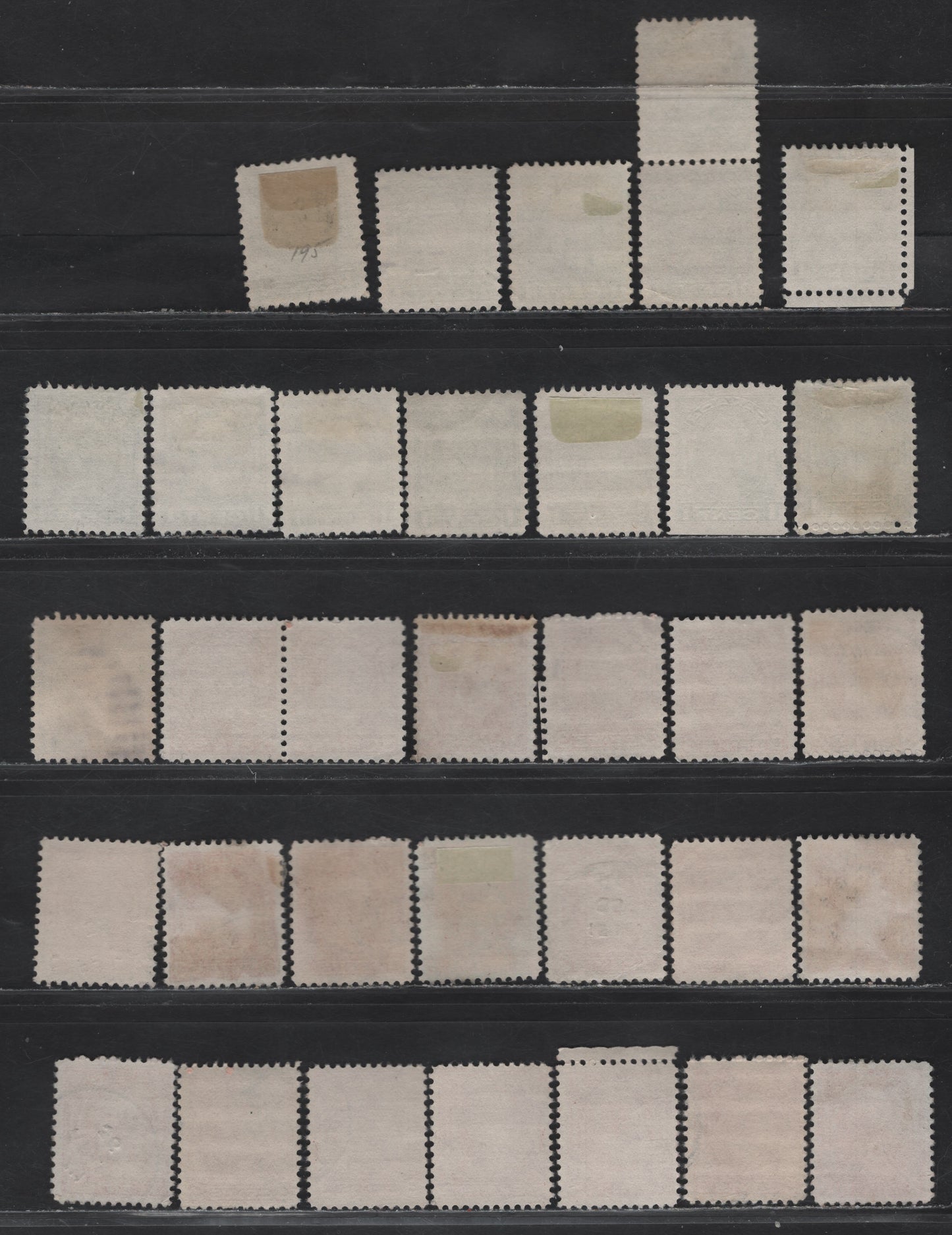 Lot 289 Canada (C) #195,d,as, 197,c, 1c - 3c Green - Deep Red , 1932 Medallion Issue, 28 Fine/Very Fine Used Singles & Pairs, Various Papers & Shades, Both Dies 1 & 2 Of the 3c, Unchecked As To Perfs & Design Sizes, Includes One 1c Flat Plate.