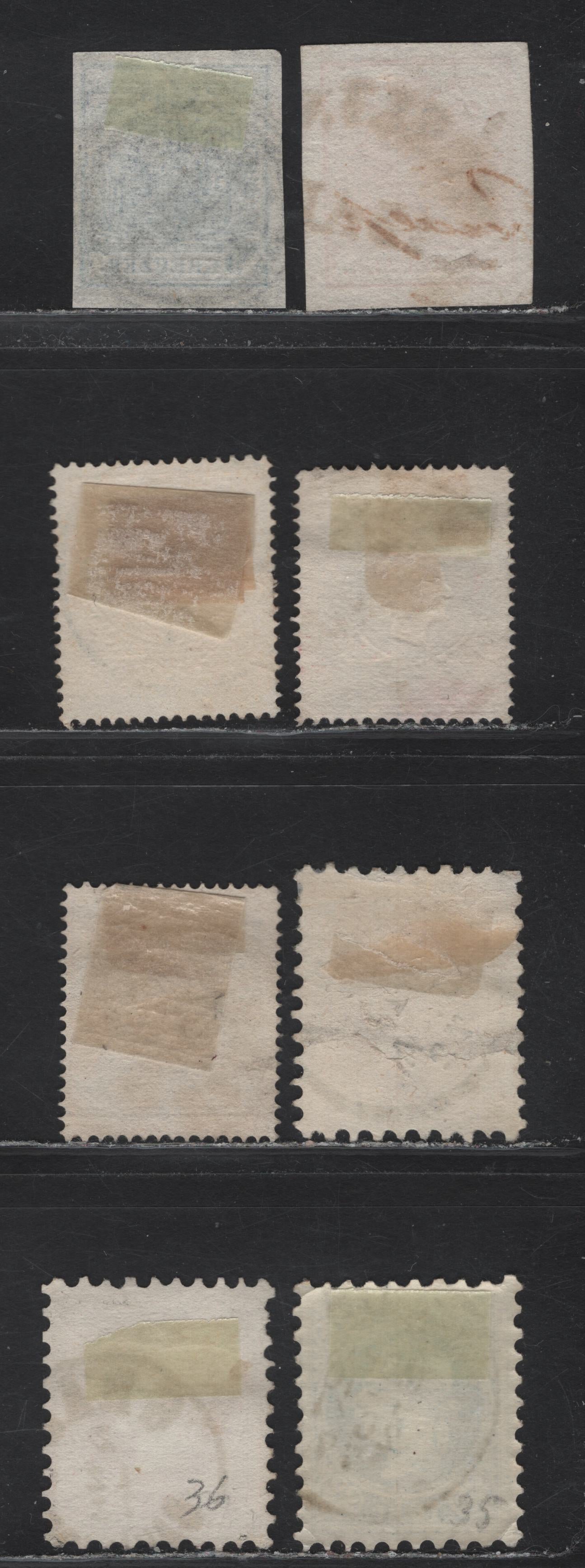 Lot 3 Austria SC#3, 5, 9, 11a, 27, 29, 30e 3kr - 10kr Rose - Dark Blue , 1850-1872 Arms & Franz Josef Issue, 8 Fine/Very Fine Used Singles, SON Town Cancels Including Moslin, Trieste, Bregenz, Floridsdorf, Innsbrock, Vienna & Graz Railway & Wels