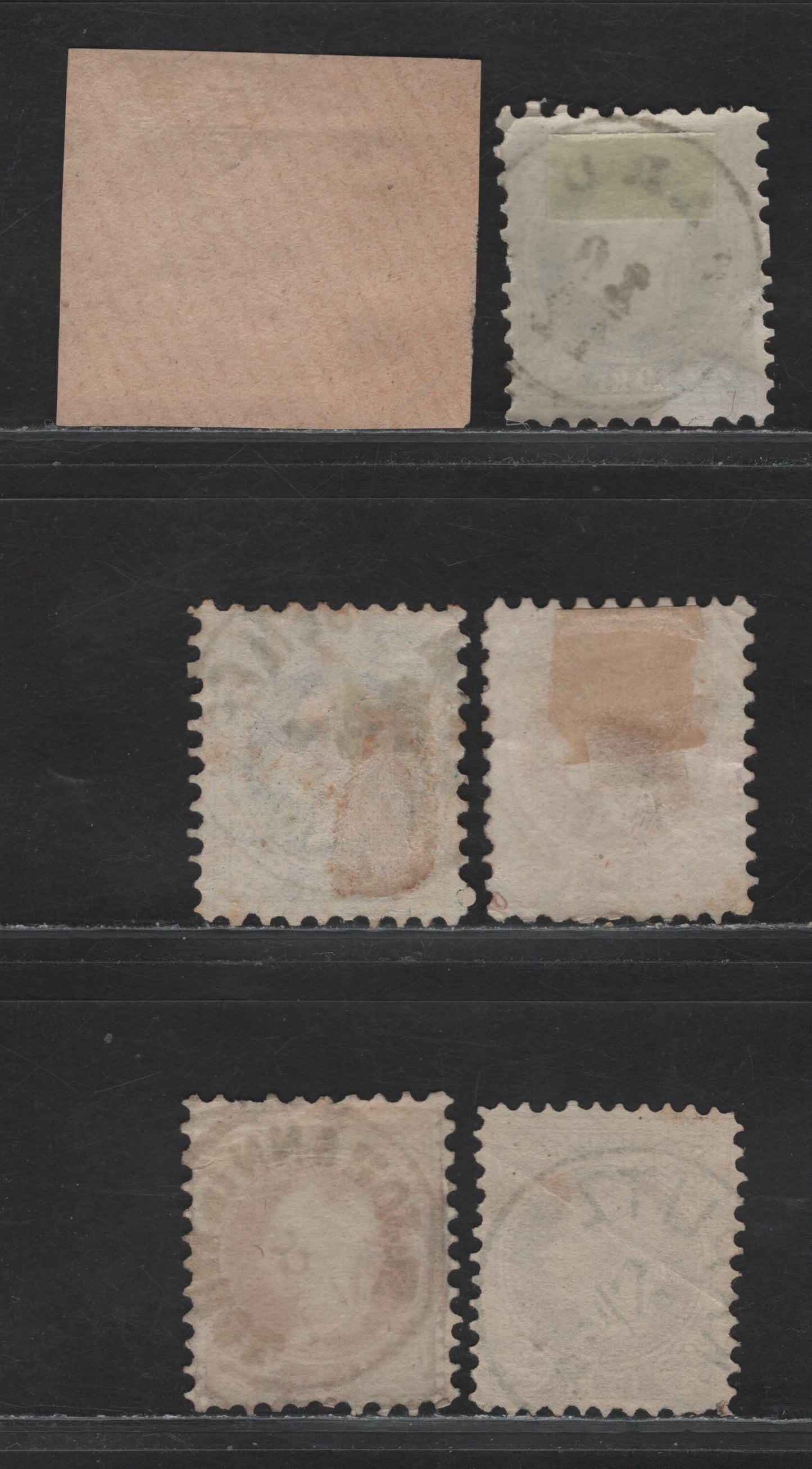 Lot 5 Austria SC#29-30, 37-38 5kr - 15kr Rose - Brown Franz Josef, 1867-1880 Franz Josef Sideface Issue, 6 Very Good/Fine Used Singles, SON Town Cancels Including St Johann in Tyrol, Zara, Hard, Sterzing & Kuplitz