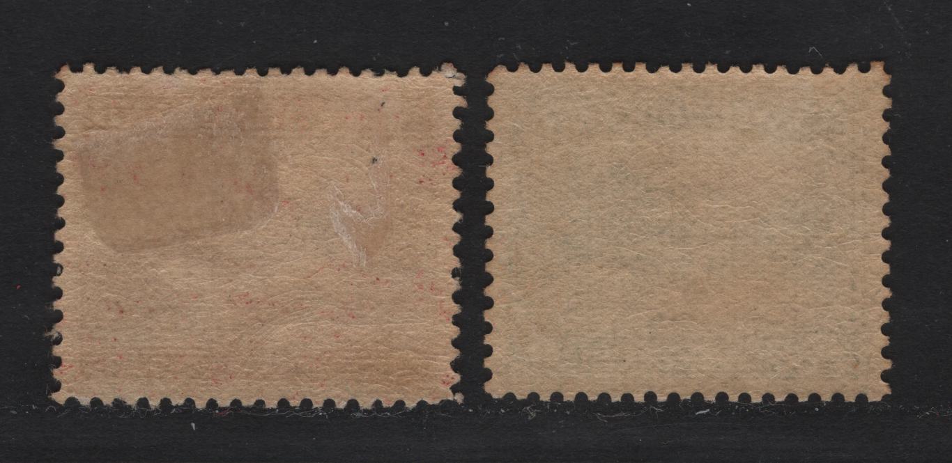 Lot 155 Newfoundland #140-141 11c-12c Olive Green - Lake Shell Bird Island & Mt. Moriah, 1923-1924 Pictorial Issue, 2 VFOG Singles Paper WM-N, Comb Perf. 14 And Line Perf. 14.2 x 14.25