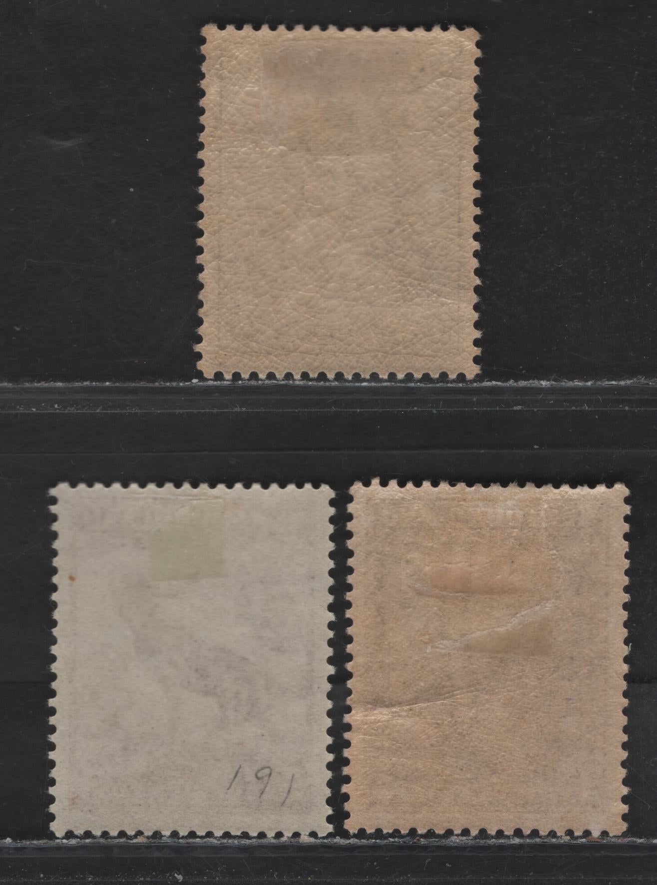 Lot 189 Newfoundland #188, 191-192 4c-6c Deep Violet - Dull Blue Prince Of Wales - Princess Elizabeth, 1932-1937 Perkins Bacon Resources Issue, 3 VFOG Singles