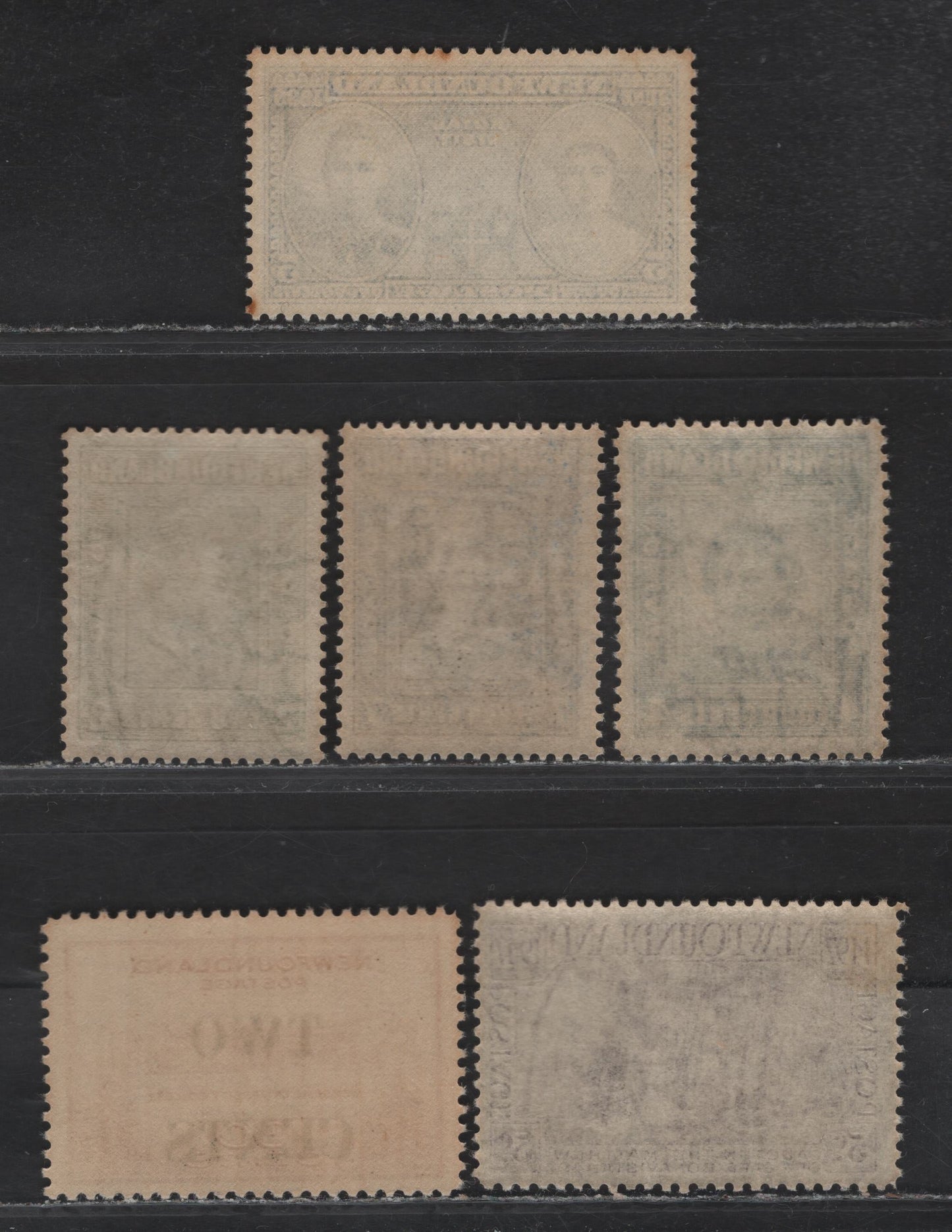 Lot 211 Newfoundland #245, 248-249, 268, 270 2c-5c Green - Rose Lilac King George VI - Cabot on The Matthew, 1938 Royal Family Issue - 1947 Discovery Of Newfoundland, 6 Fine NH & VFNH Singles