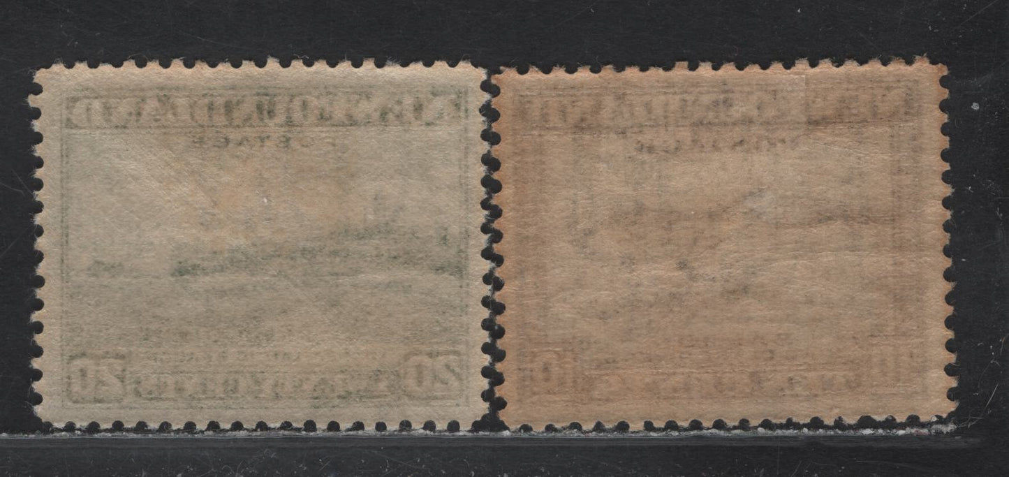 Lot 219 Newfoundland #260, 263 10c, 20c Olive Black & Bronze Green Salmon Leaping Falls & Cape Race, 1941-1944 Waterlow Resources Issue, 2 VFOG Singles