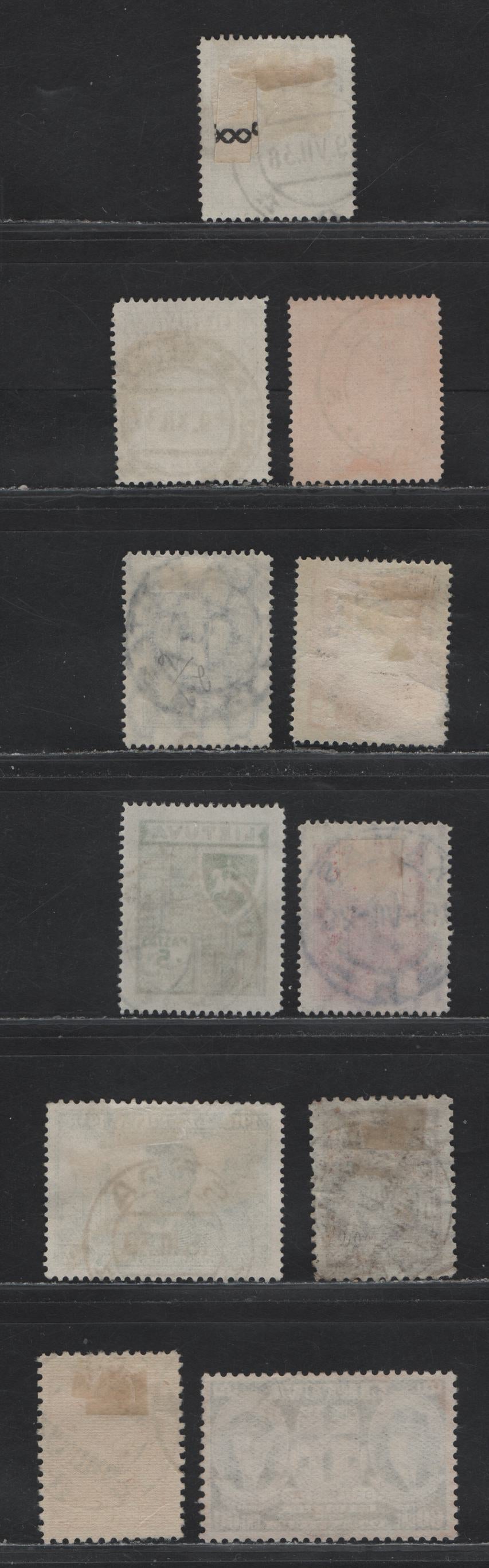 Lot 242 Lithuania SC#196, 191, 237, 239, 246, 287, 298-300, 307, C81 15c-60c Scarlet-Dark Violet & Black Cross - Capts Darius & Girenas, 1923 Definitive Issue - 1934 Dairius & Girenas Memorial Issue, 11 Fine & VF Used Singles With SON CDS Town Cancels