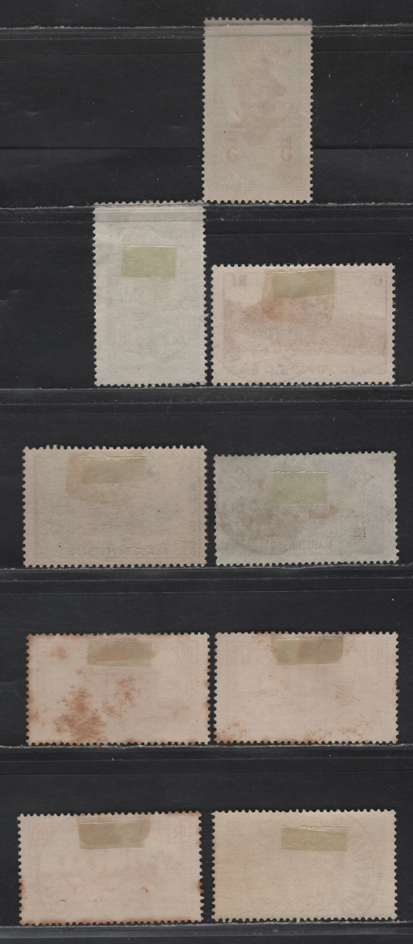 Lot 249 Martinique SC#65, 68, 85, 146, 153, 155, 164, 225, 228 5c-6f Green & Brown - Lilac Rose Martinique Woman - Mount Pelee, 1908-1930 Pictorial Definitives - 1947 Engraved Pictorial Definitives, 9 Fine & VF Used Singles With SON CDS Town Cancels