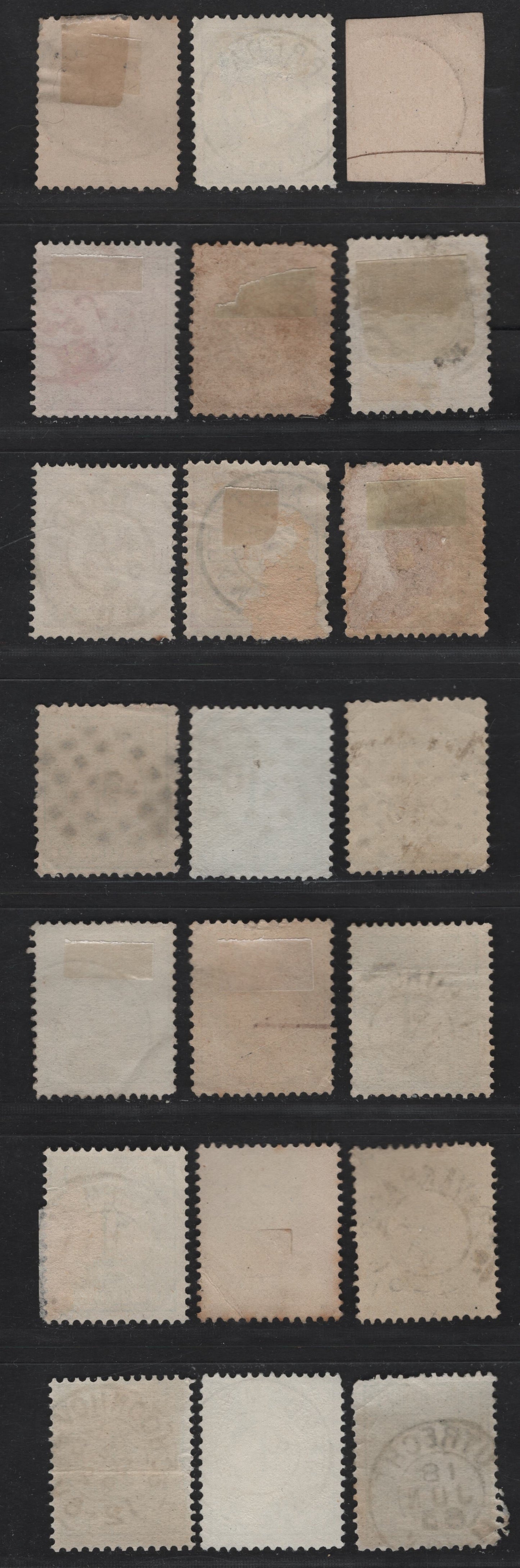 Lot 263 Netherlands SC#34/34a, 35-37 1/2c-2.5c Rose-Violet Numeral, 1876-1894 Numeral Issue, 21 VG-VF Used Singles With SON Dotted Numeral & CDS Town Cancels
