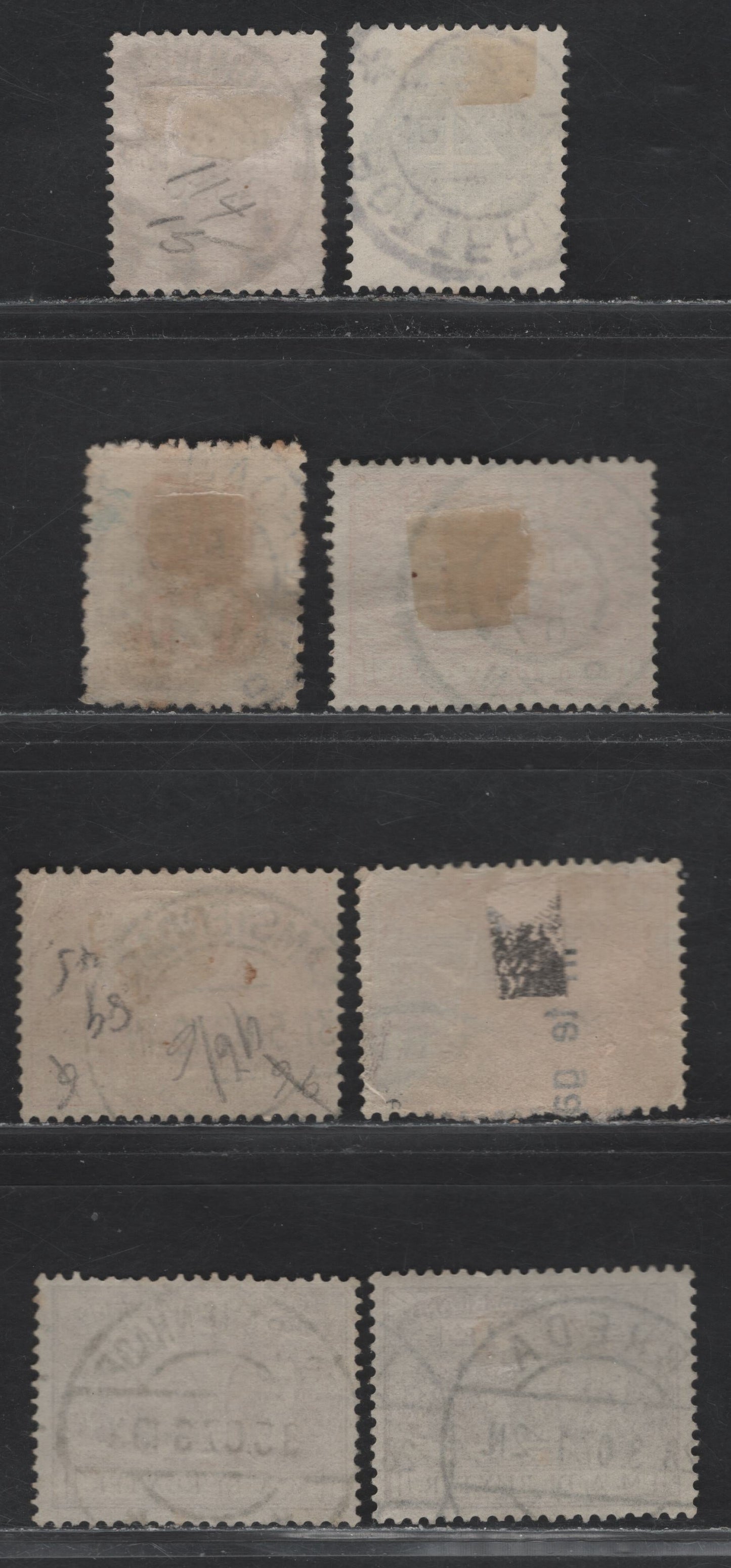 Lot 272 Netherlands SC#88-89, 114, 116, 123 1c-10c on 22.5c Claret - Brown & Olive Green Admiral MA de Ruyter - Queen Wilhelmina, 1907 De Ruyter Issue - 1923 Surcharges, 8 Fine & VF Used Singles With SON CDS Town Cancels