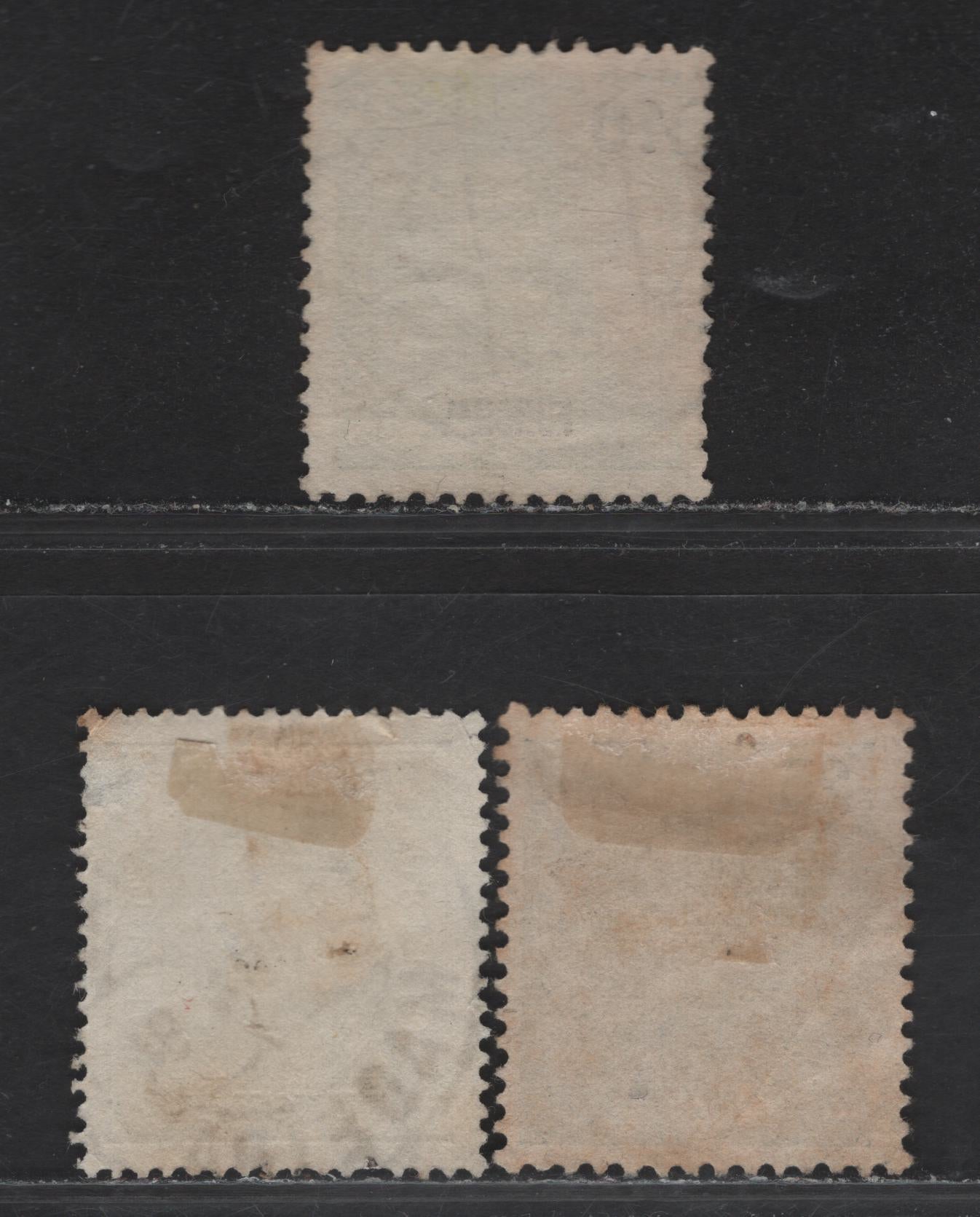 Lot 105 Funchal SC#6a, 15, 19 50r - 5r Ultramarine - Sea Green King Carlos, 1892-1905 King Carlos Keyplate Issues, 3 Fine/Very Fine Used Singles